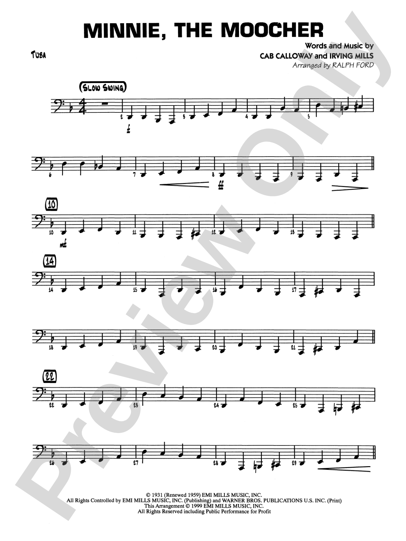 Minnie the Moocher: Tuba