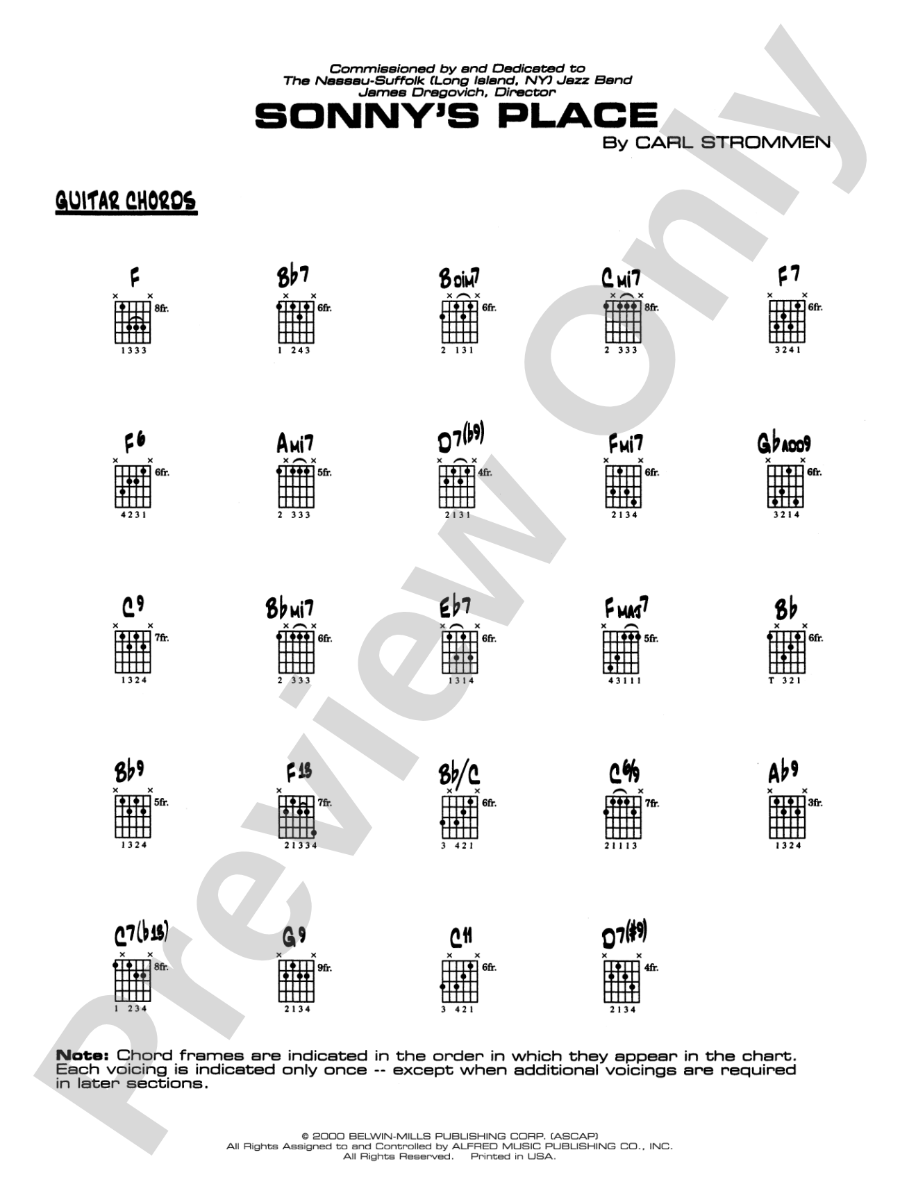 Sonny's Place: Guitar Chords