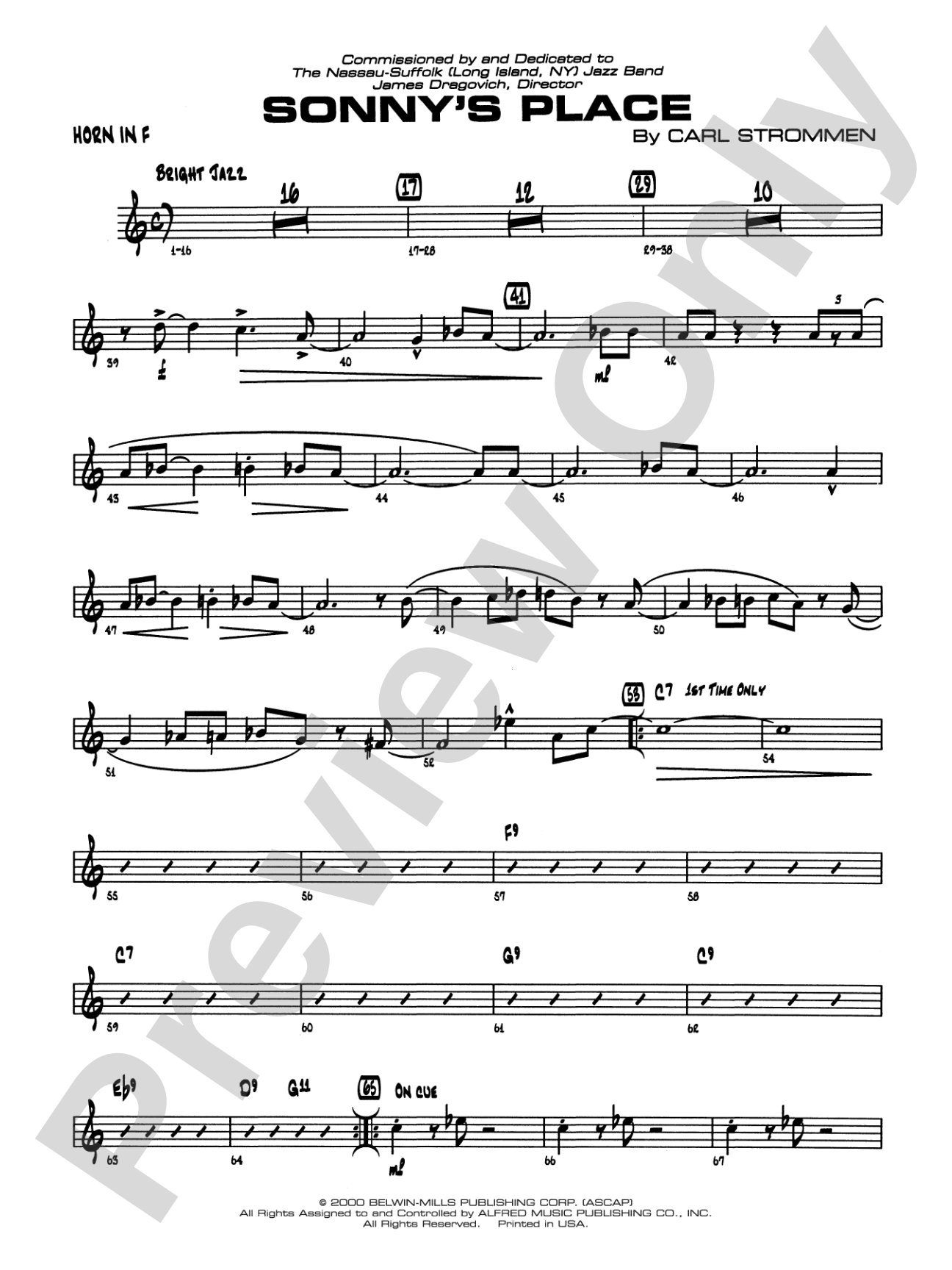 Sonny's Place: 1st F Horn