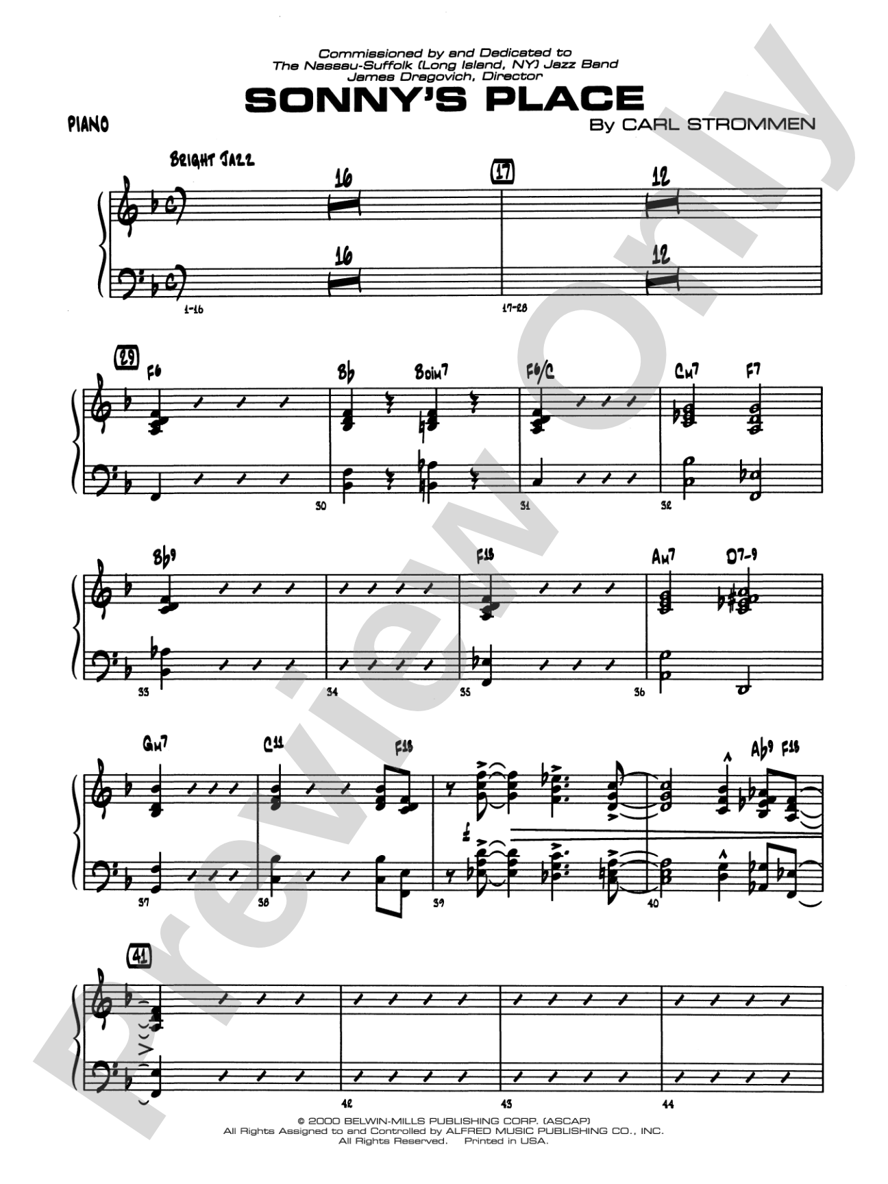 Sonny's Place: Piano Accompaniment