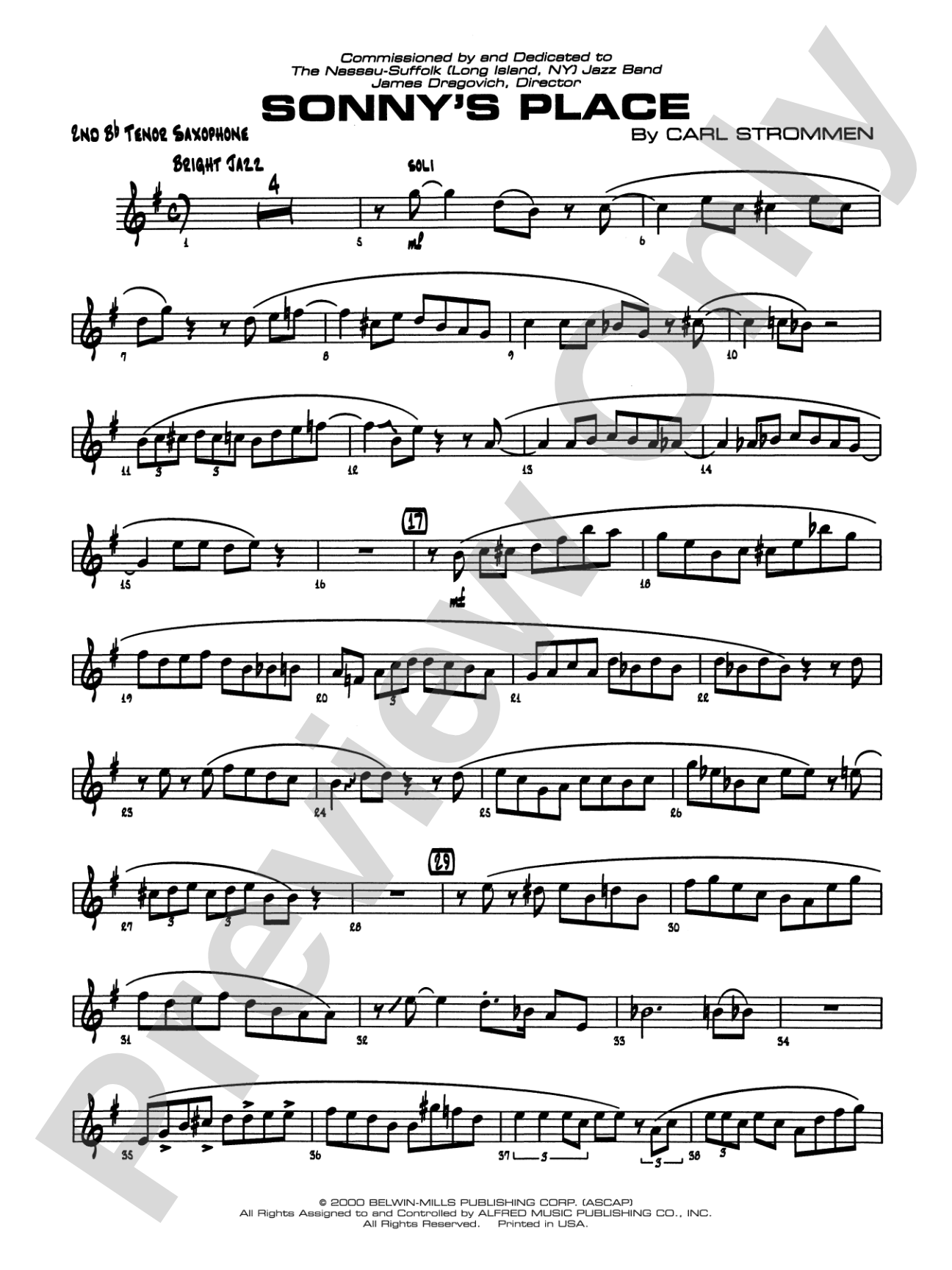 Sonny's Place: 2nd B-flat Tenor Saxophone