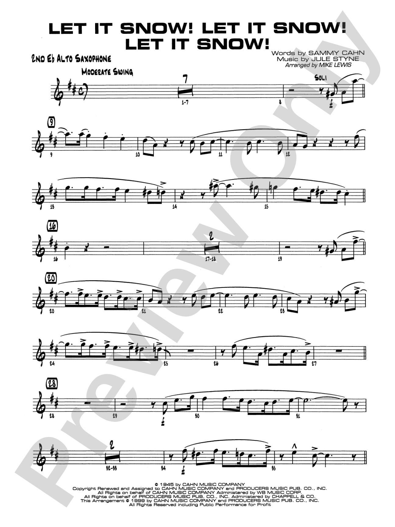Let It Snow! Let It Snow! Let It Snow!: 2nd E-flat Alto Saxophone