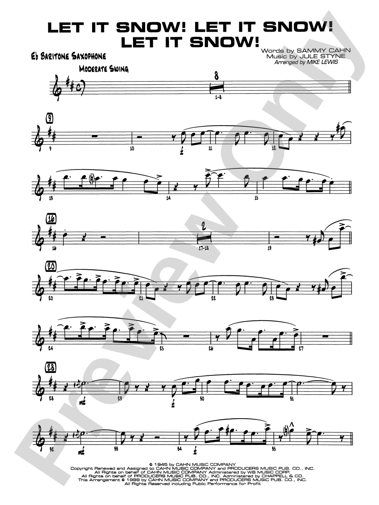 Let It Snow! Let It Snow! Let It Snow!: E-flat Baritone Saxophone