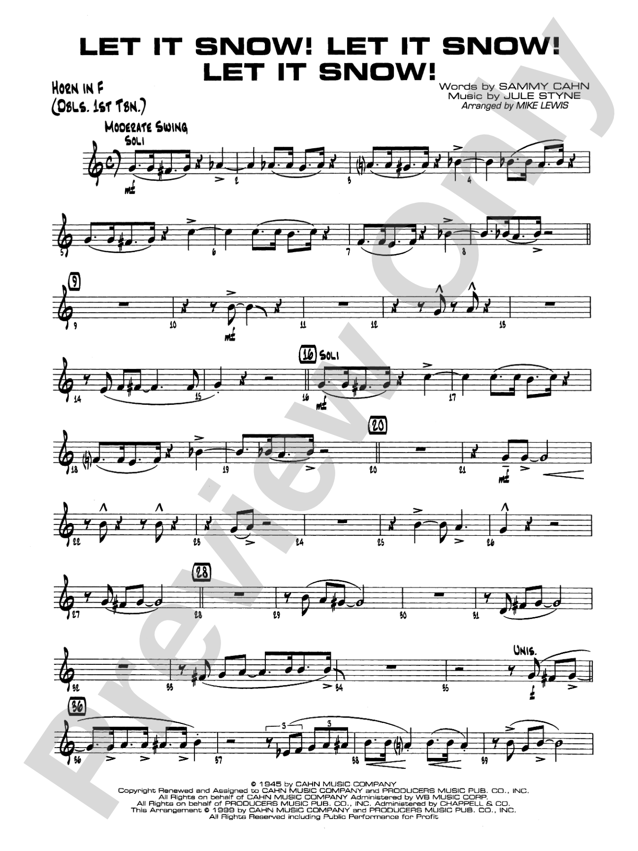 Let It Snow! Let It Snow! Let It Snow!: 1st F Horn