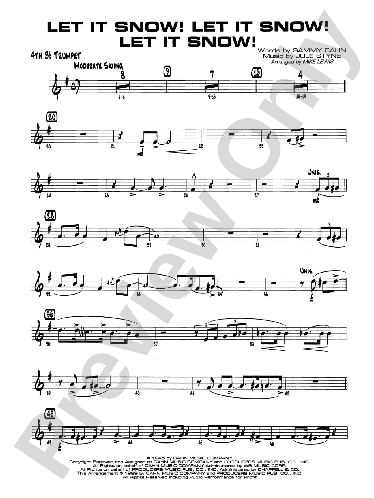 Let It Snow! Let It Snow! Let It Snow!: 4th B-flat Trumpet