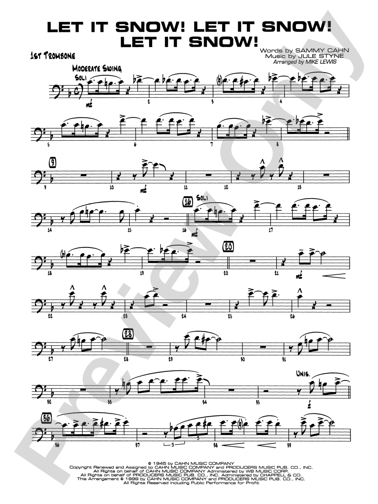 Let It Snow! Let It Snow! Let It Snow!: 1st Trombone
