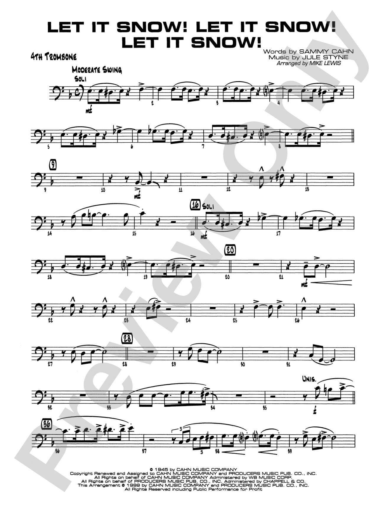 Let It Snow! Let It Snow! Let It Snow!: 4th Trombone