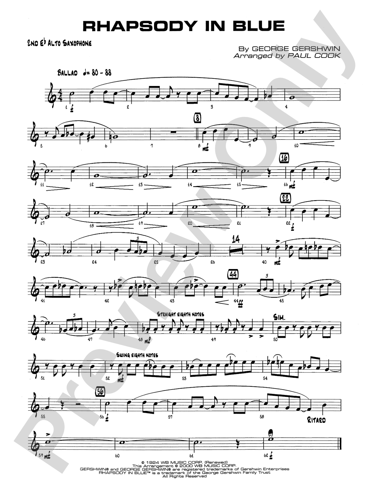 Rhapsody in Blue: 2nd E-flat Alto Saxophone
