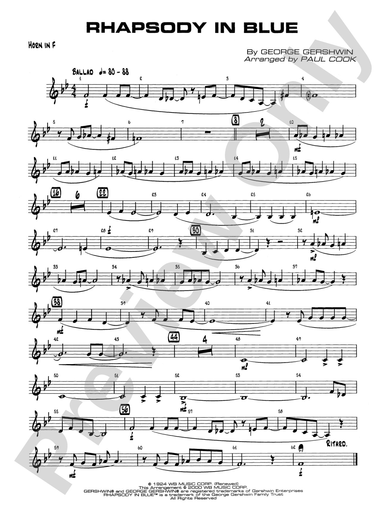 Rhapsody in Blue: 1st F Horn