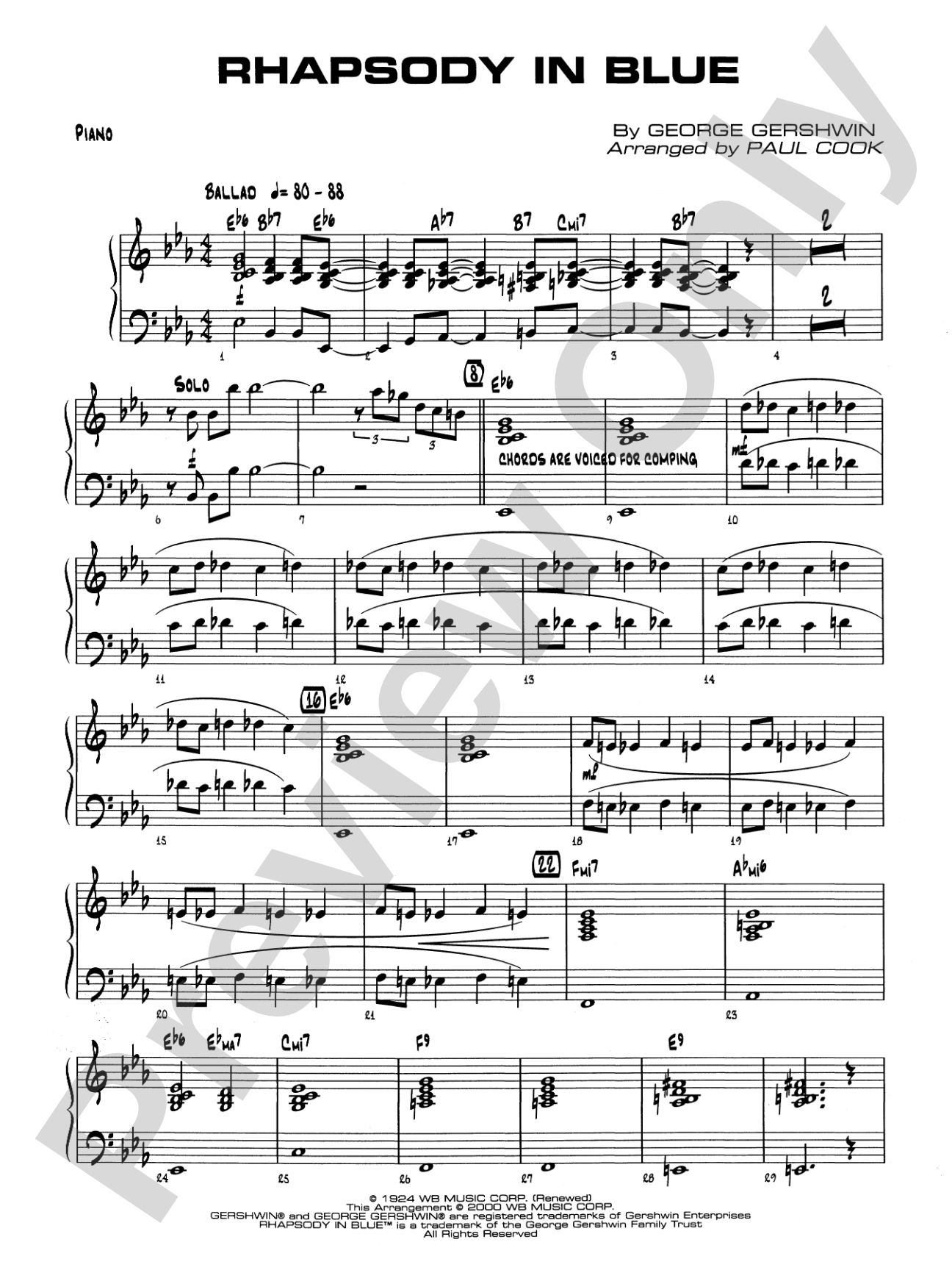 Rhapsody in Blue: Piano Accompaniment