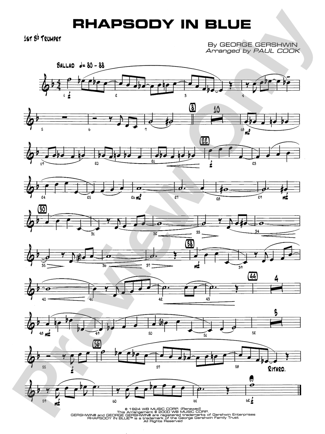 Rhapsody in Blue: 1st B-flat Trumpet