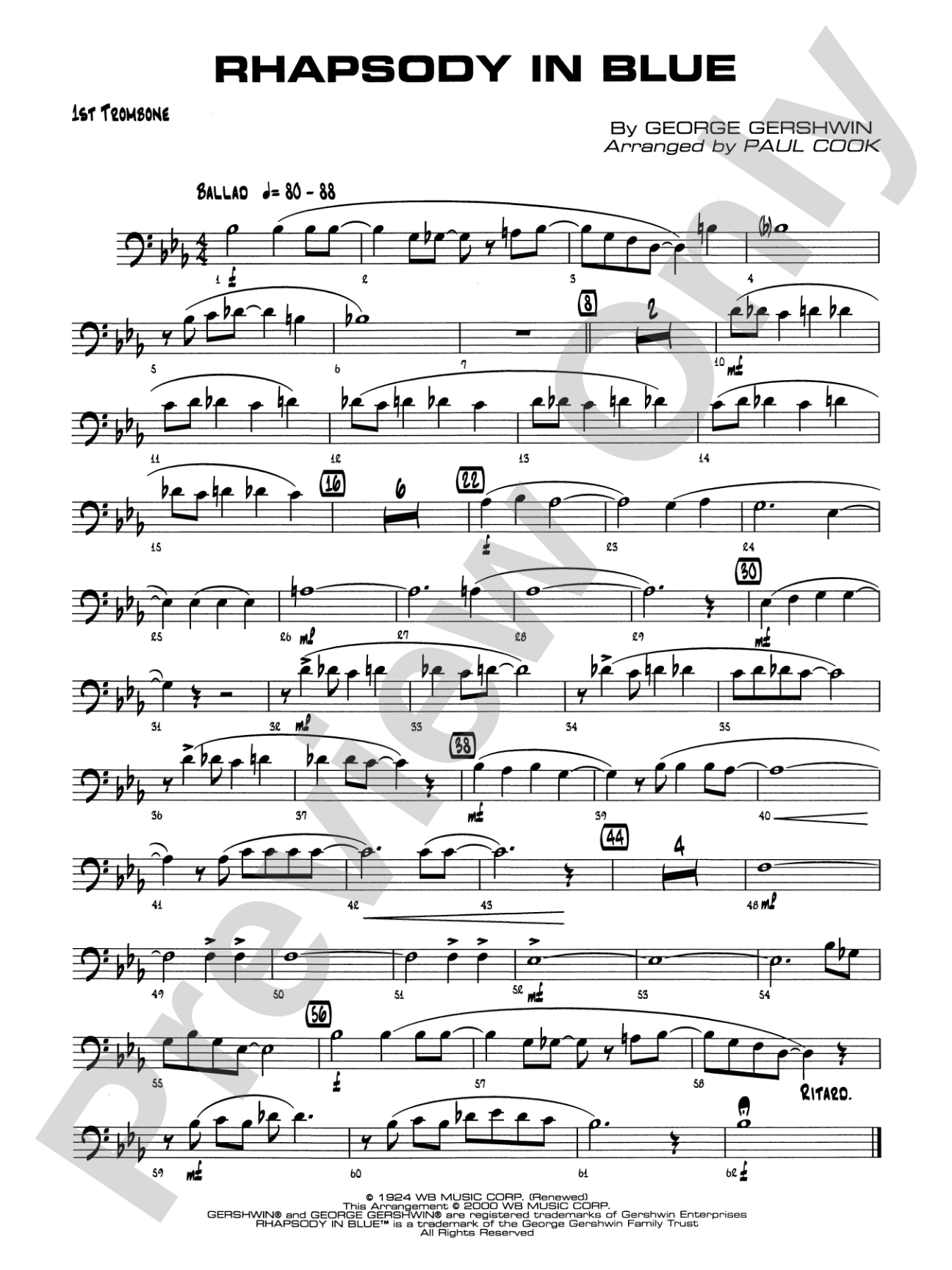 Rhapsody in Blue: 1st Trombone