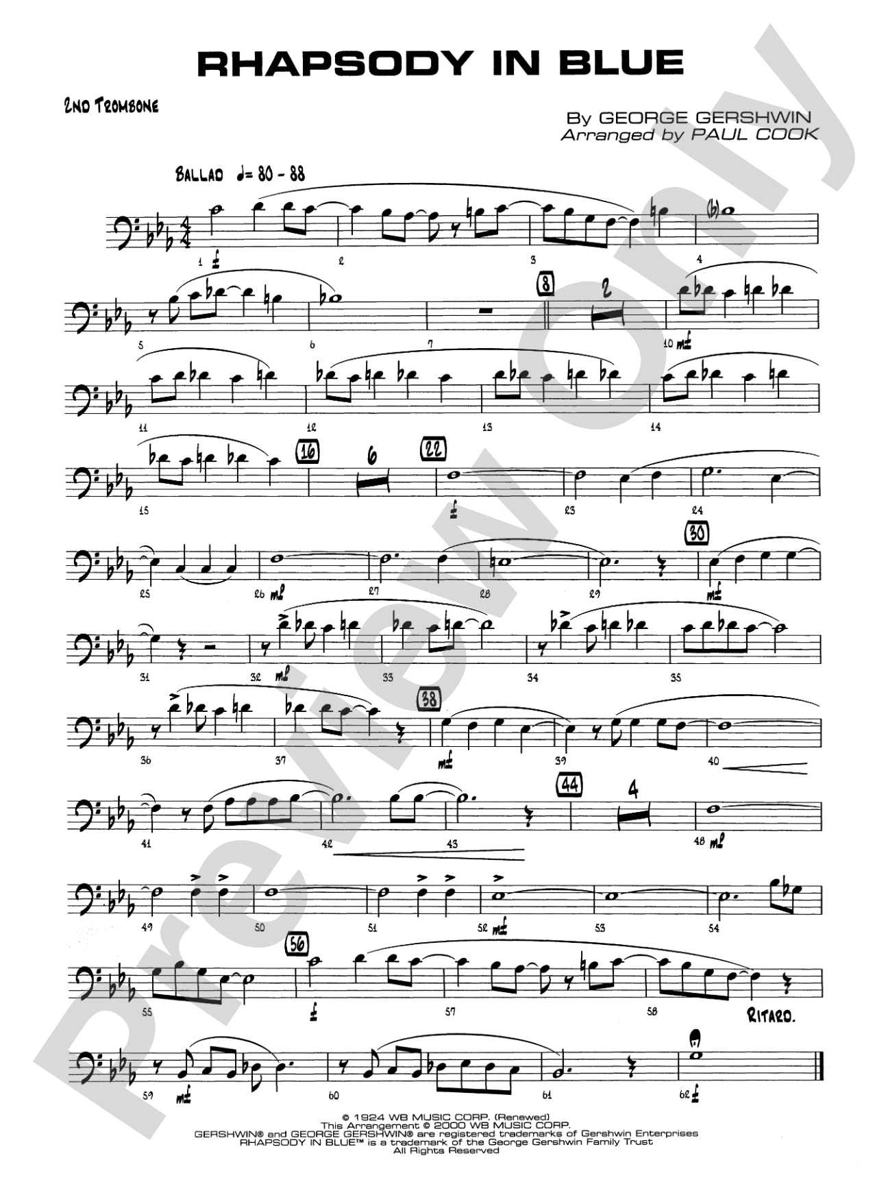 Rhapsody in Blue: 2nd Trombone