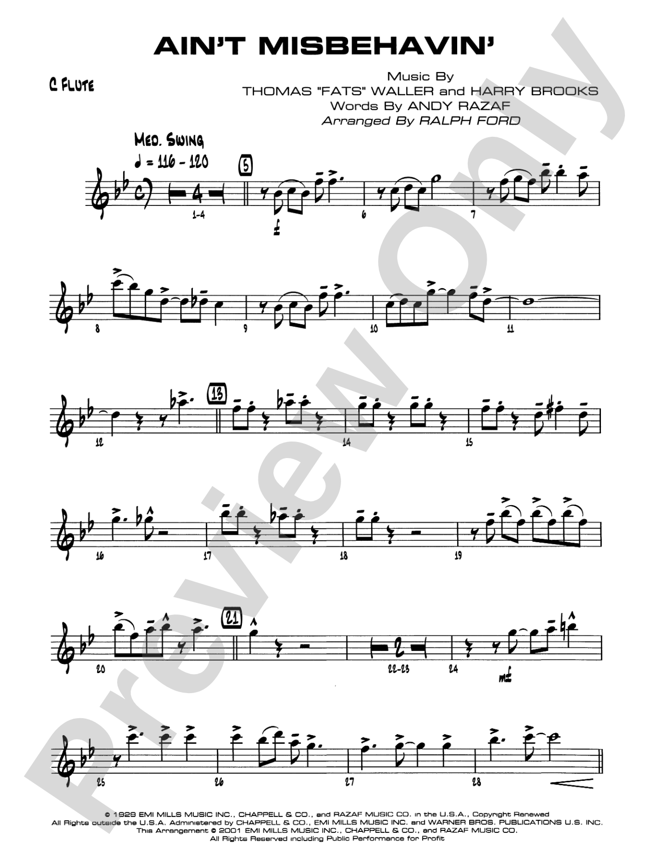 Ain't Misbehavin': Flute