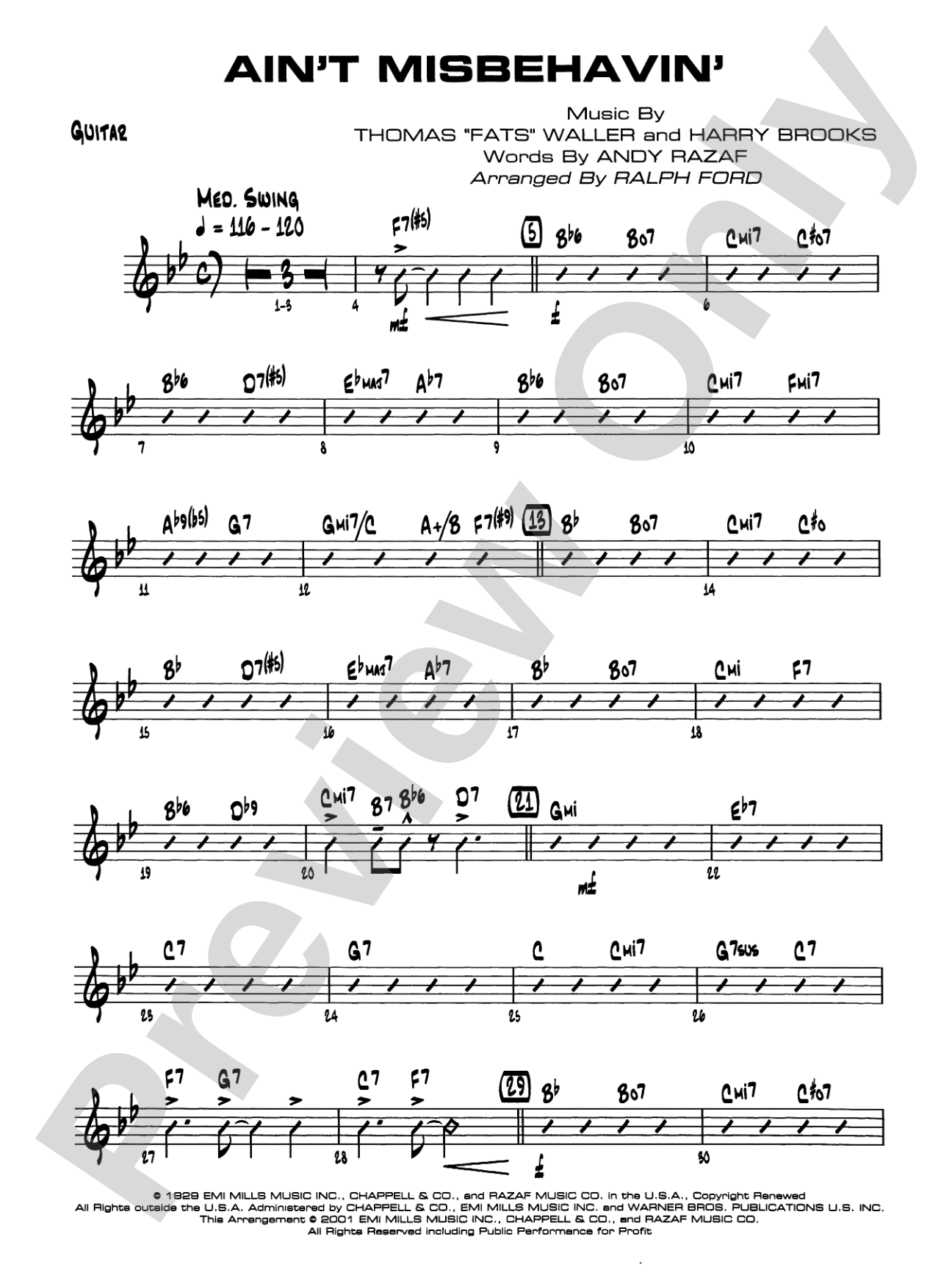 Ain't Misbehavin': Guitar