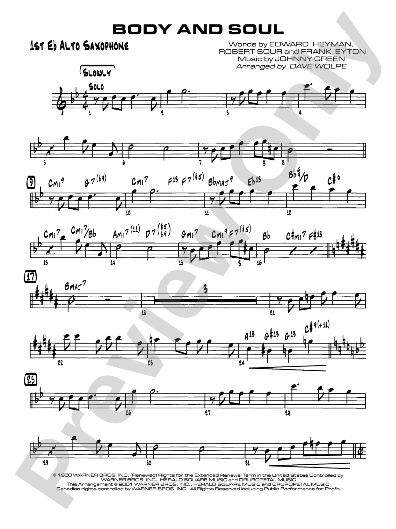 Body and Soul: E-flat Alto Saxophone