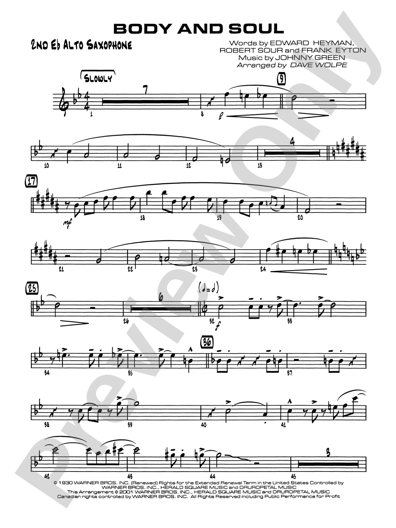 Body and Soul: 2nd E-flat Alto Saxophone