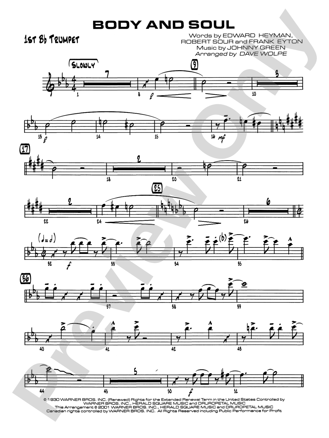 Body and Soul: 1st B-flat Trumpet