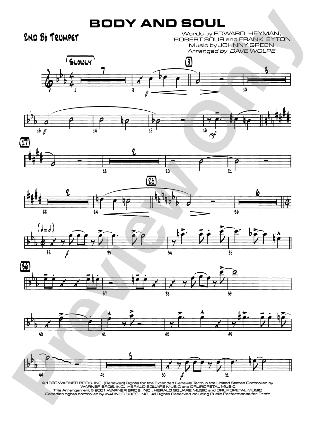 Body and Soul: 2nd B-flat Trumpet