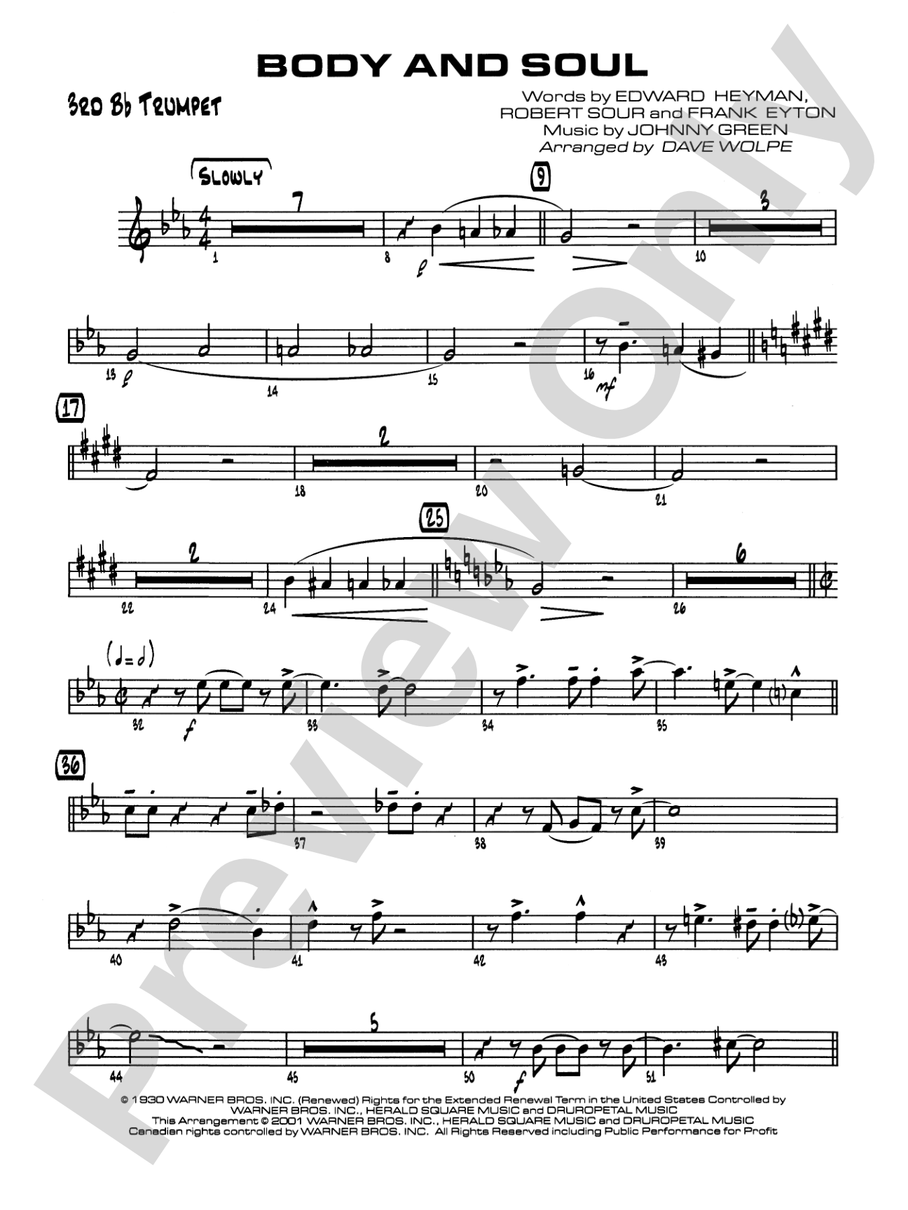 Body and Soul: 3rd B-flat Trumpet