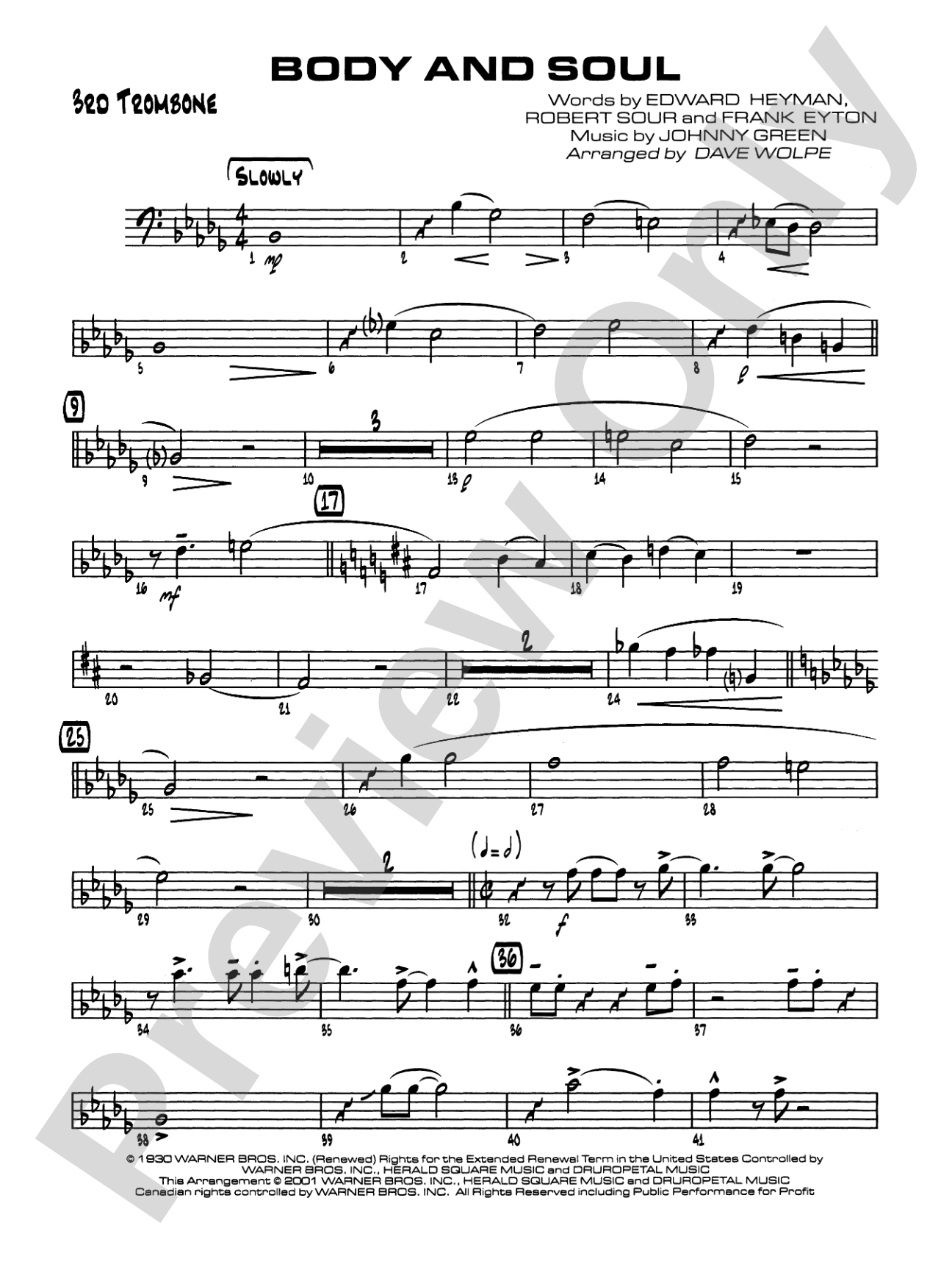 Body and Soul: 3rd Trombone