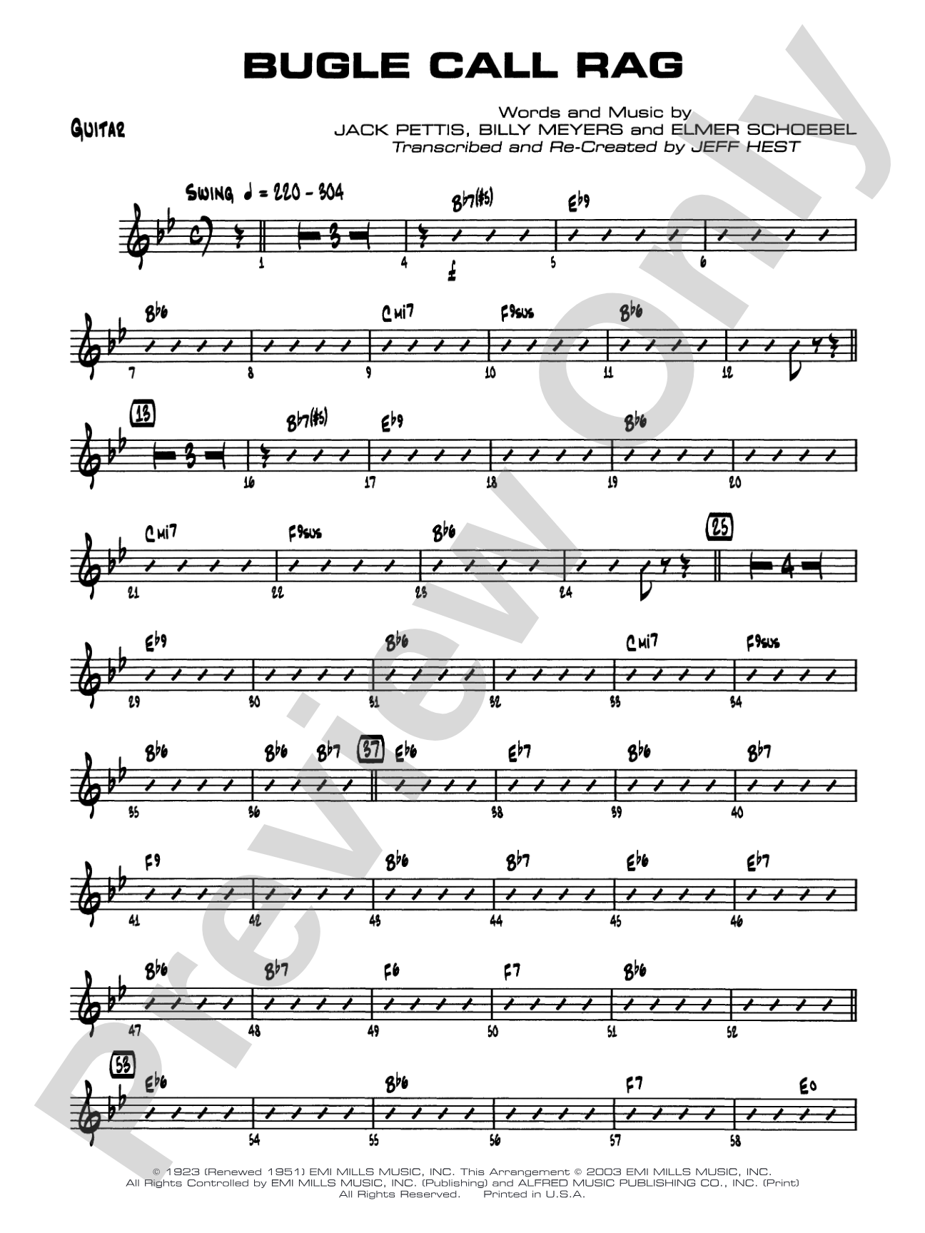 Bugle Call Rag: Guitar