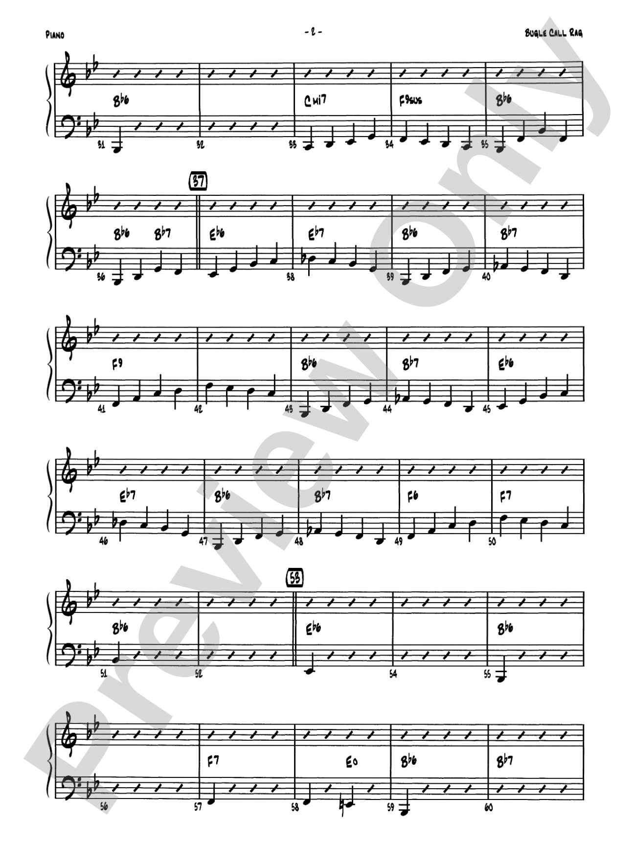 Bugle Call Rag: Piano Accompaniment