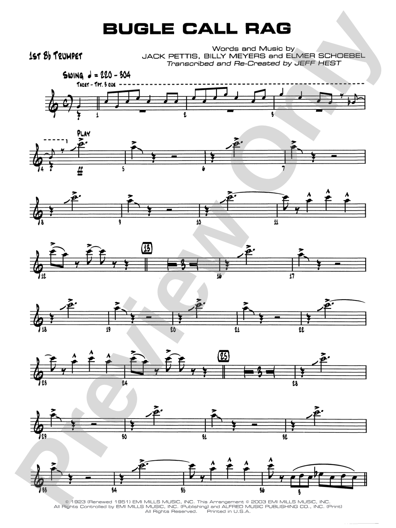 Bugle Call Rag: 1st B-flat Trumpet