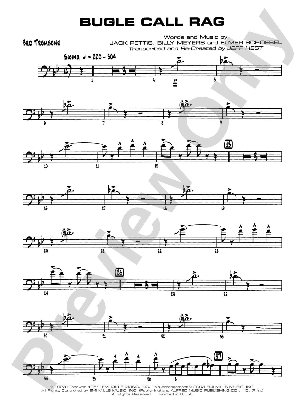 Bugle Call Rag: 3rd Trombone