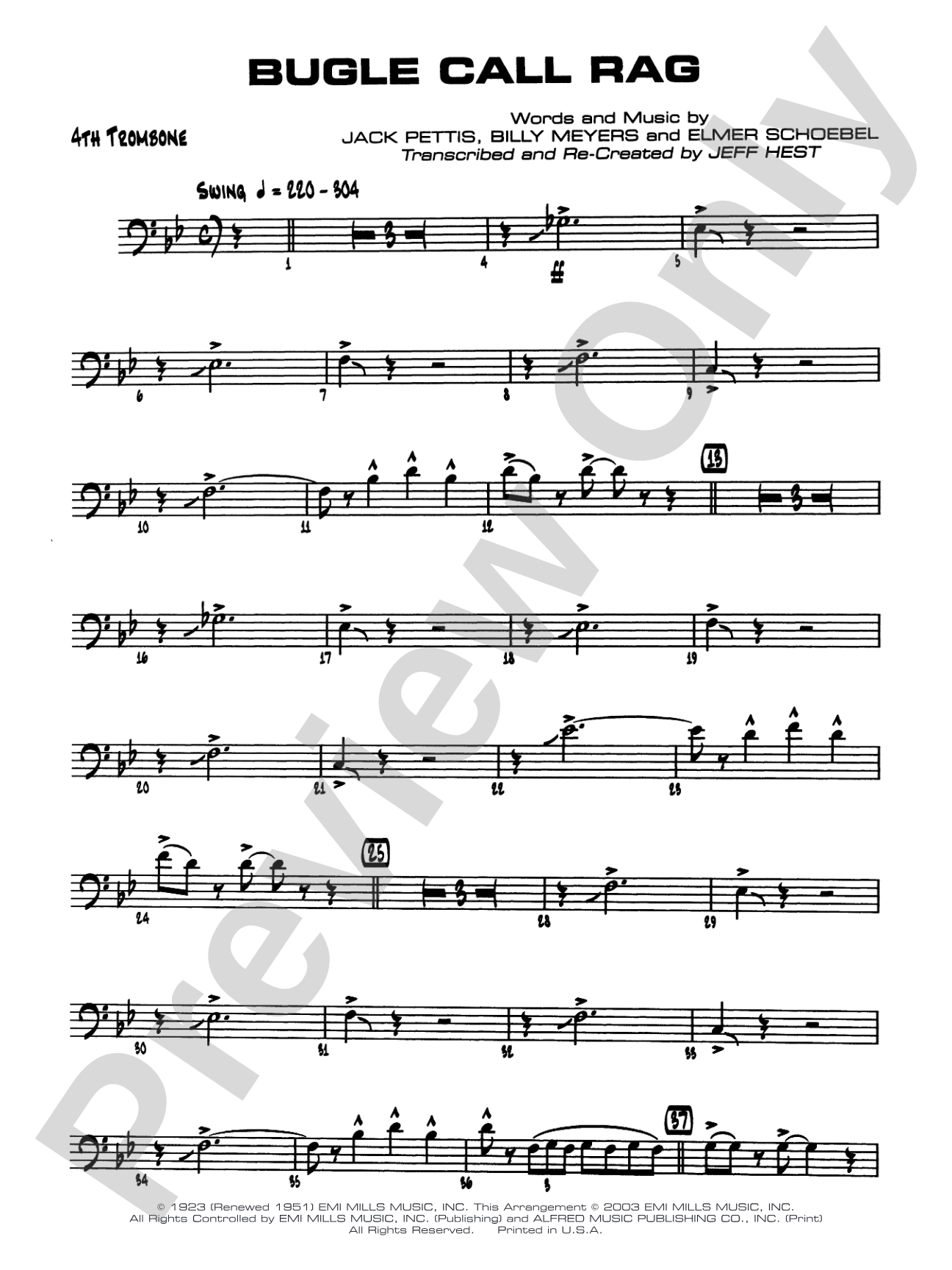 Bugle Call Rag: 4th Trombone