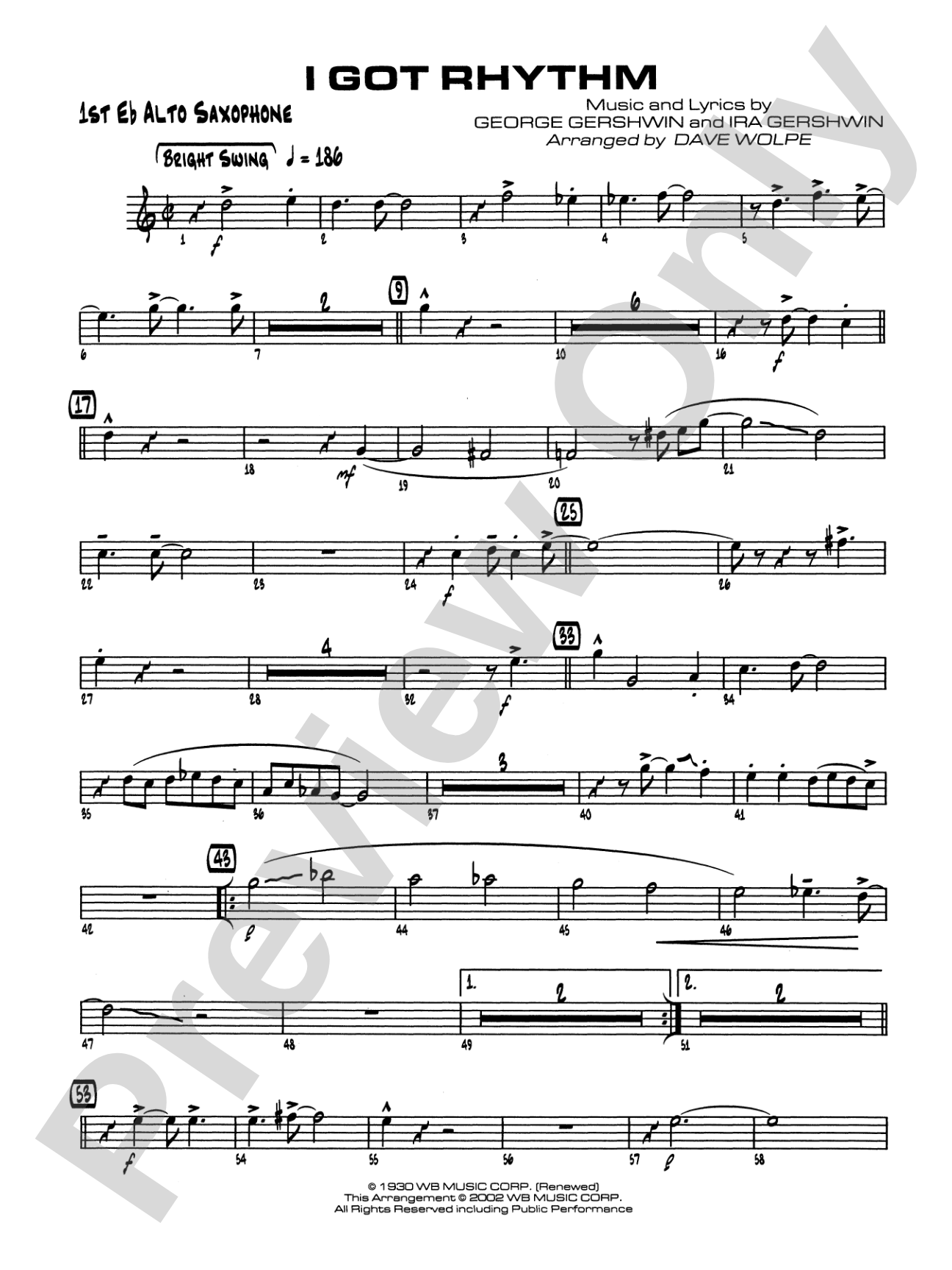 I Got Rhythm: E-flat Alto Saxophone