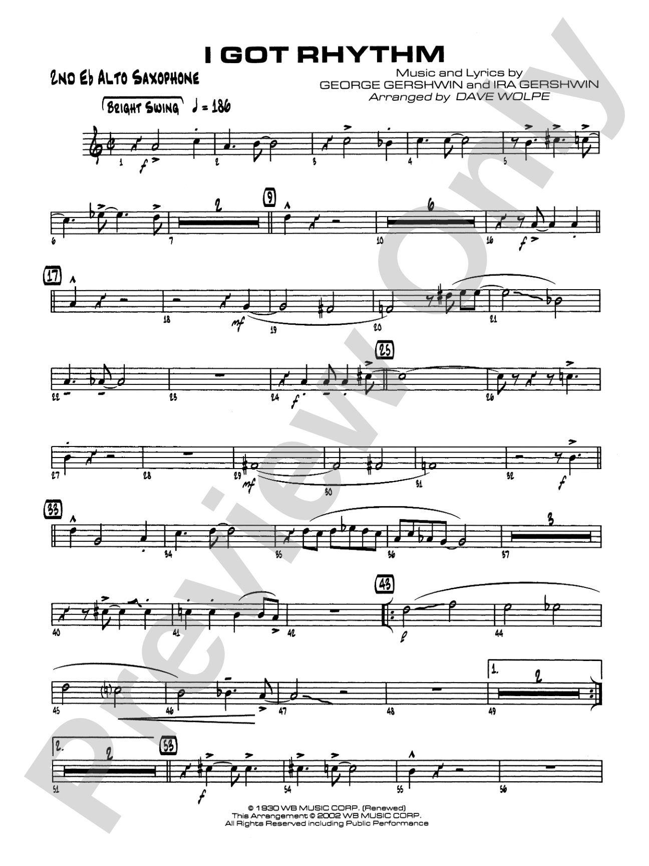 I Got Rhythm: 2nd E-flat Alto Saxophone