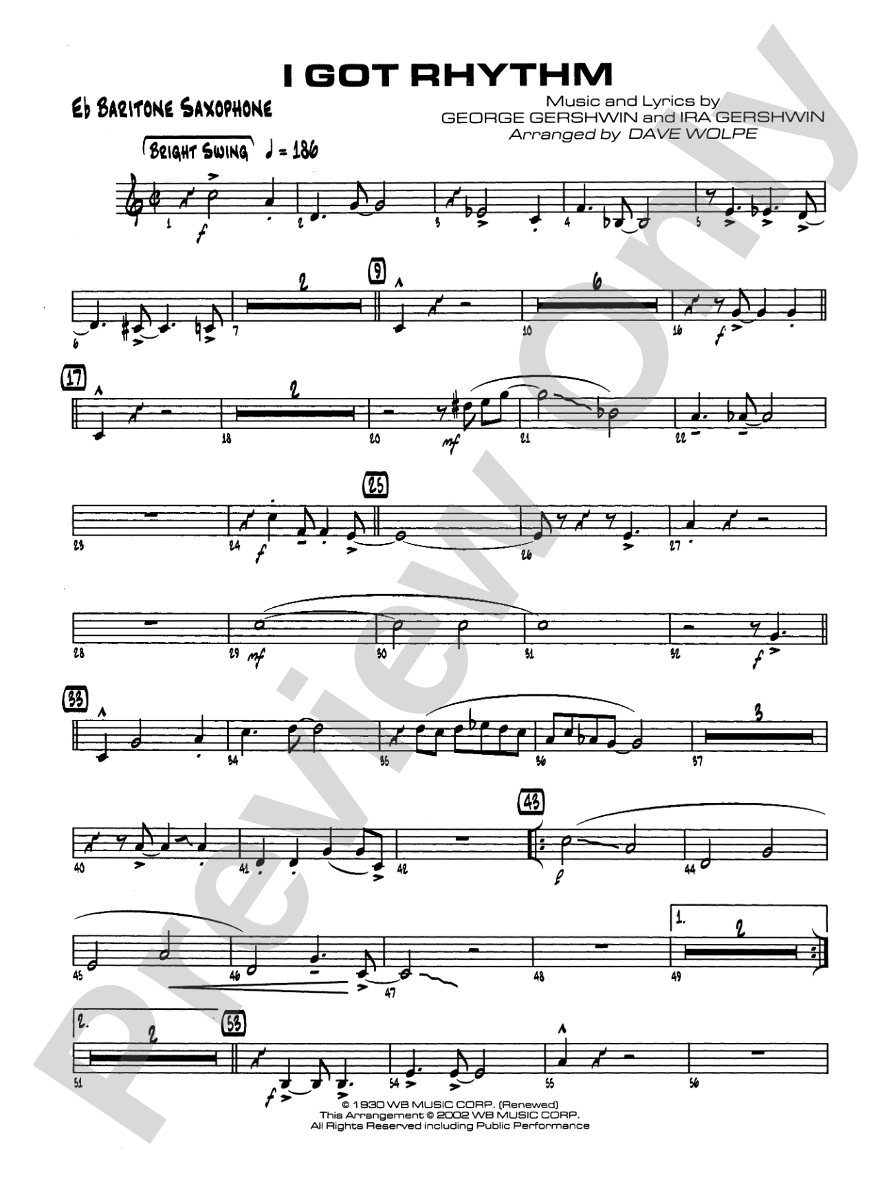 I Got Rhythm: E-flat Baritone Saxophone