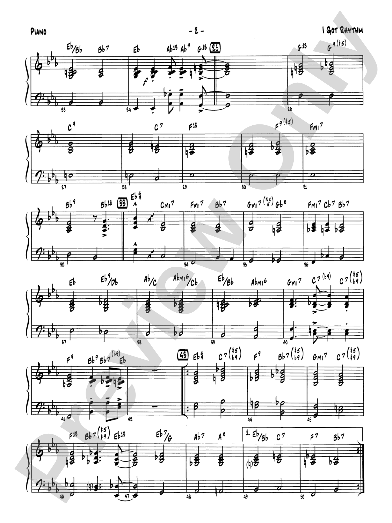 I Got Rhythm: Piano Accompaniment