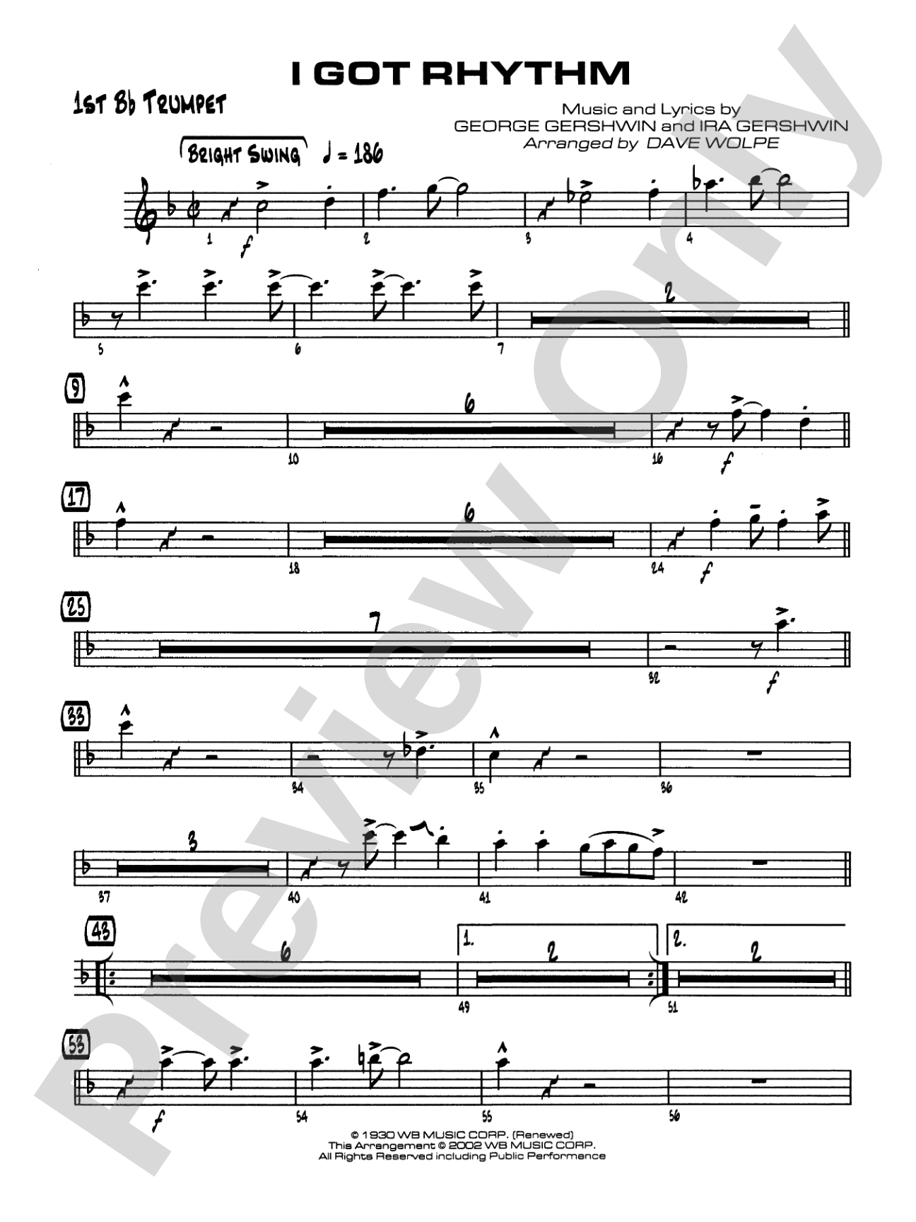 I Got Rhythm: 1st B-flat Trumpet