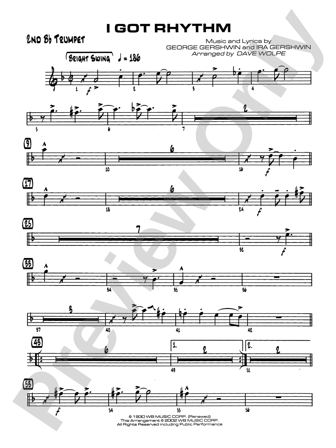 I Got Rhythm: 2nd B-flat Trumpet