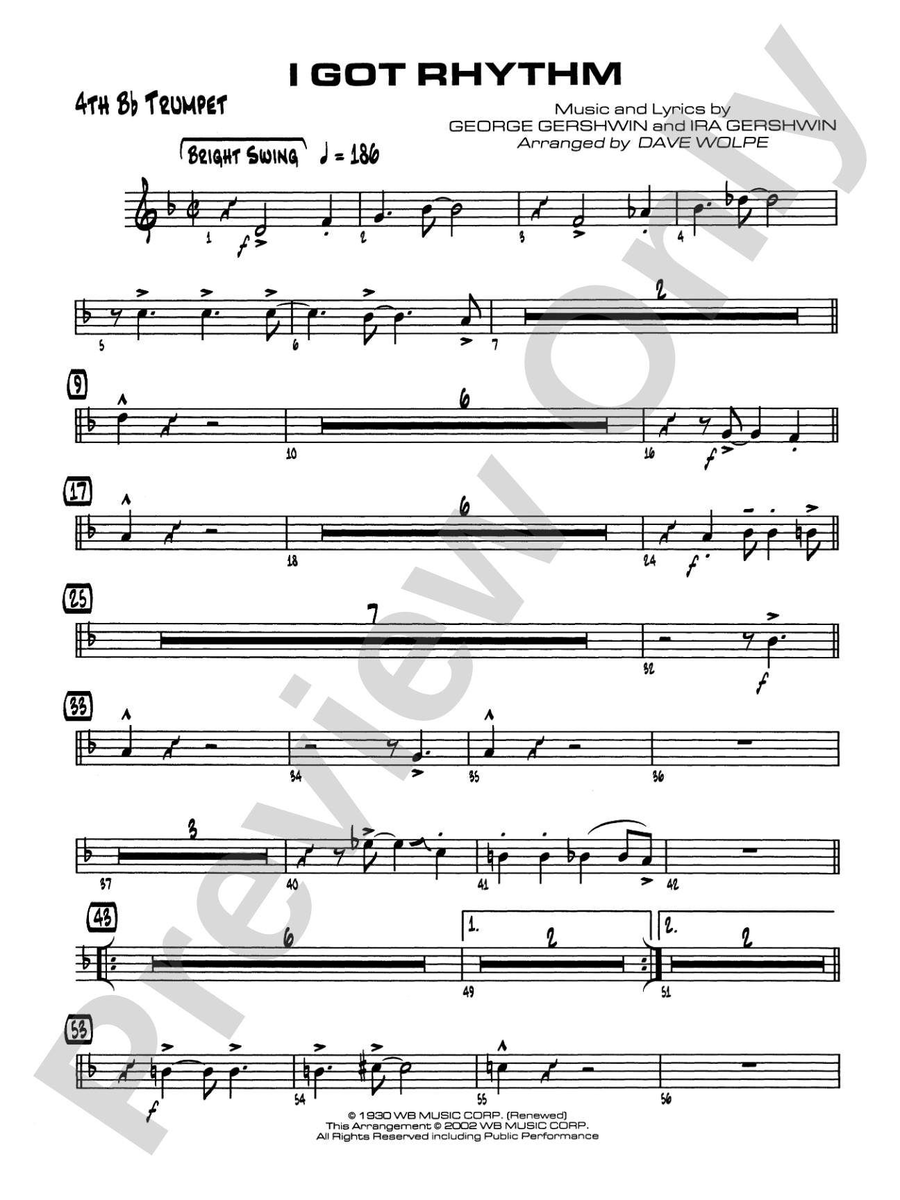 I Got Rhythm: 4th B-flat Trumpet