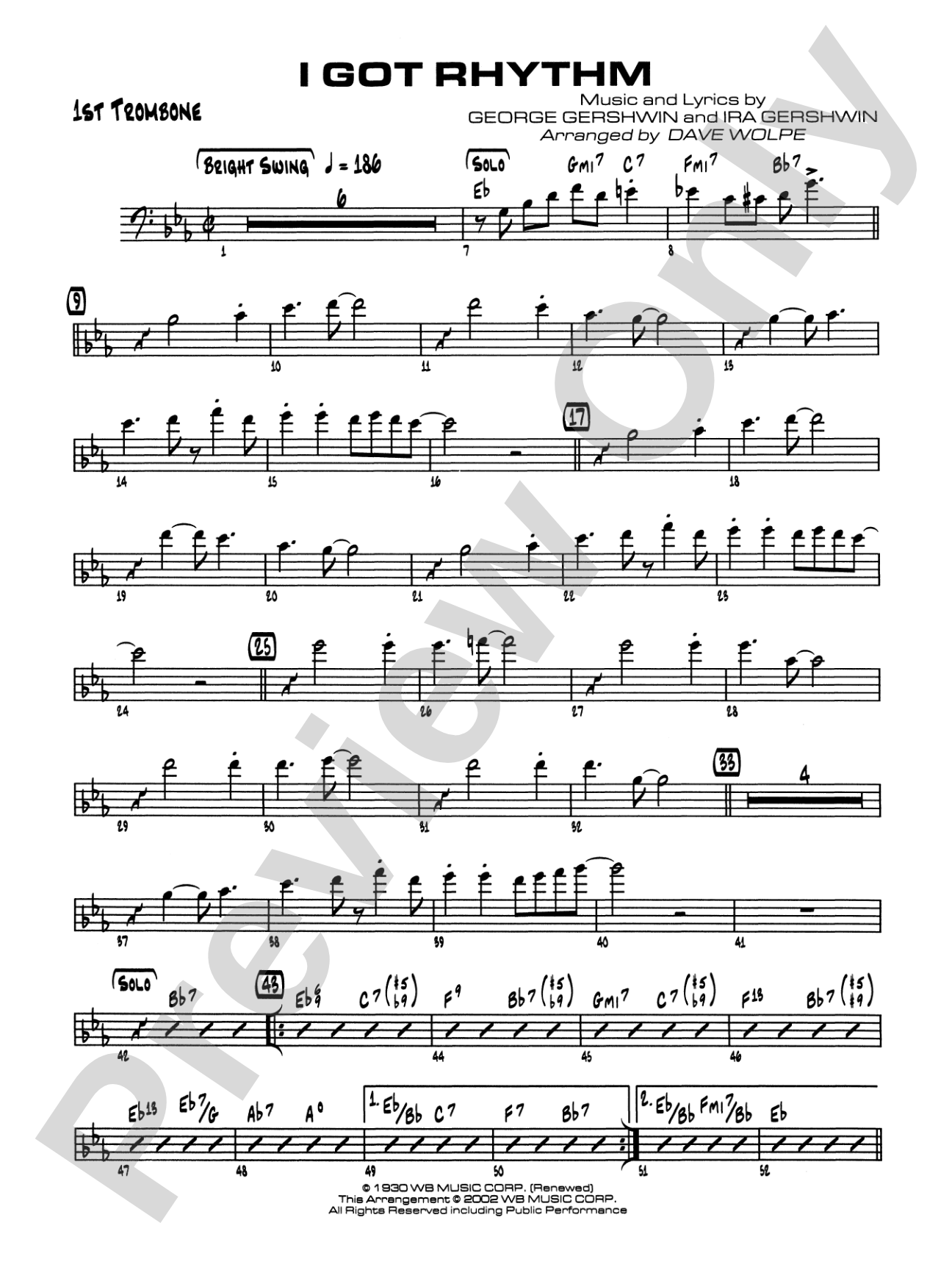 I Got Rhythm: 1st Trombone