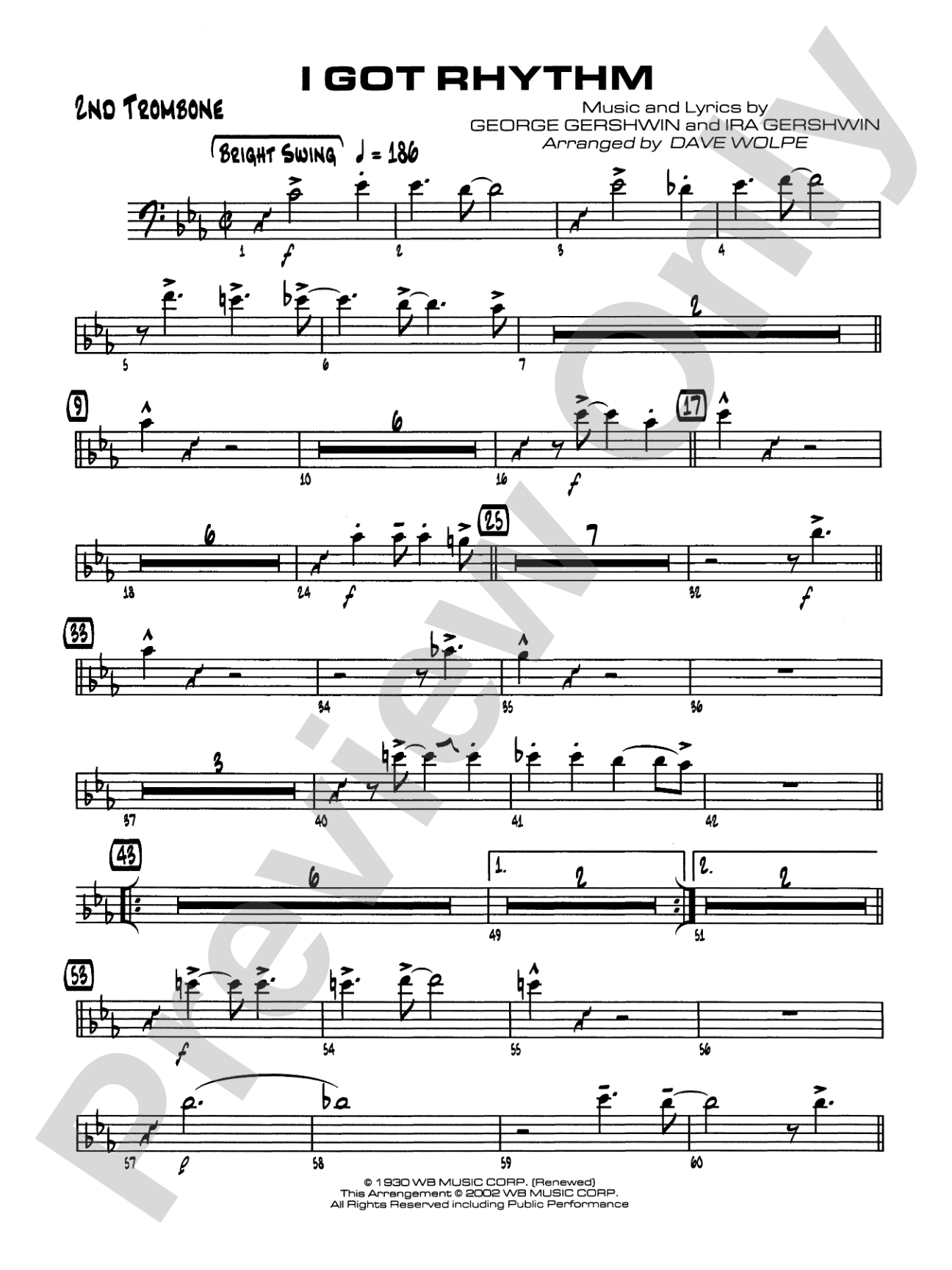I Got Rhythm: 2nd Trombone