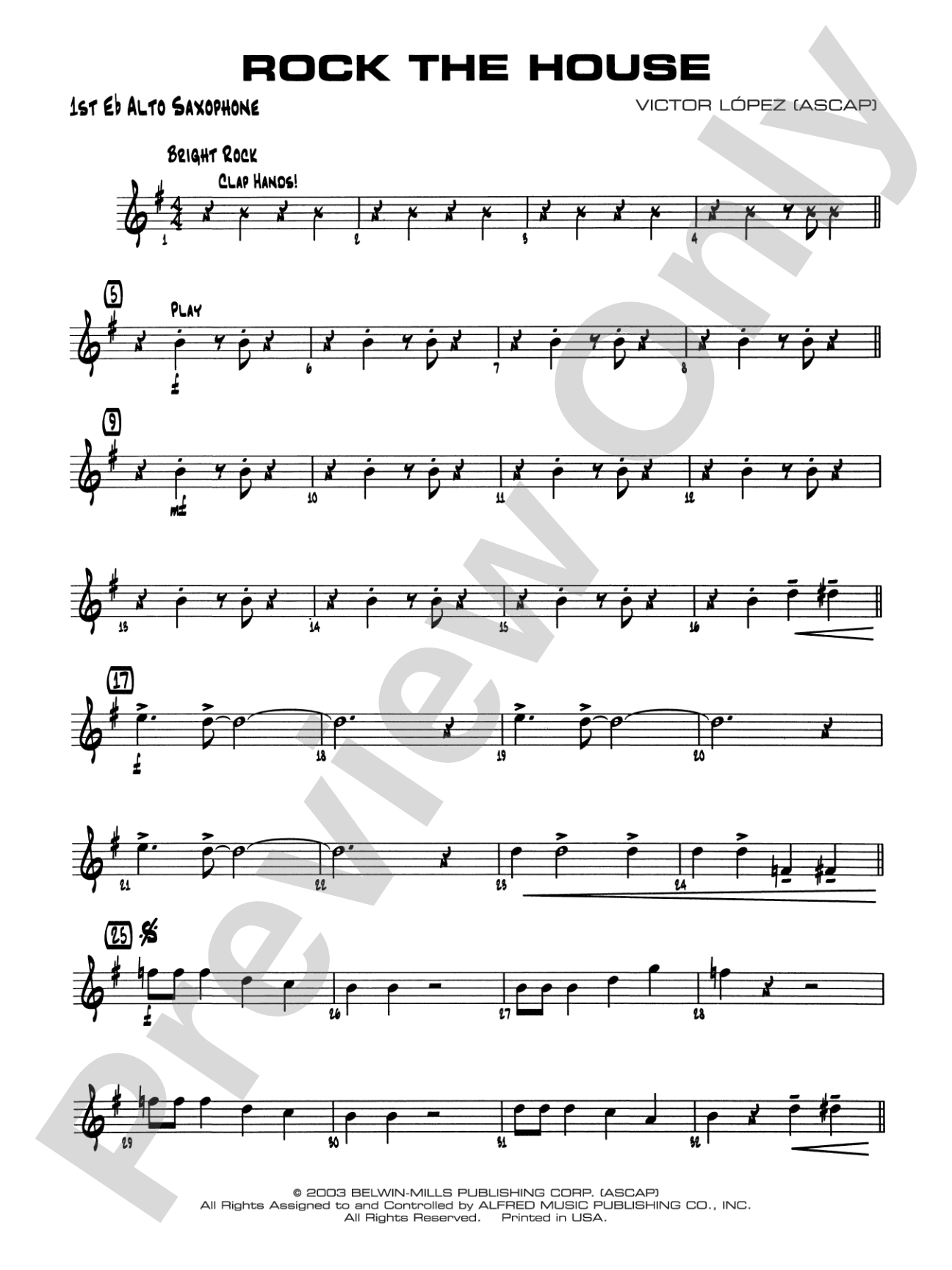 Rock the House: E-flat Alto Saxophone