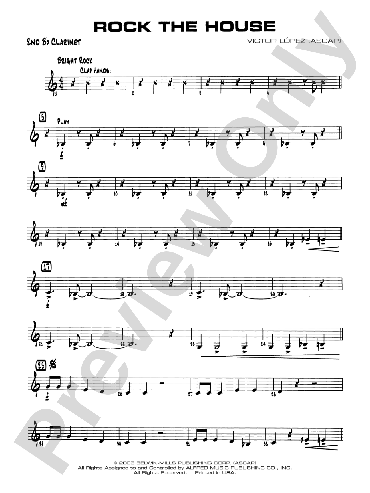 Rock the House: 2nd B-flat Clarinet