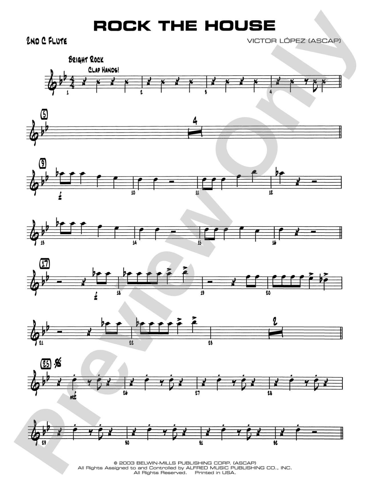 Rock the House: 2nd Flute