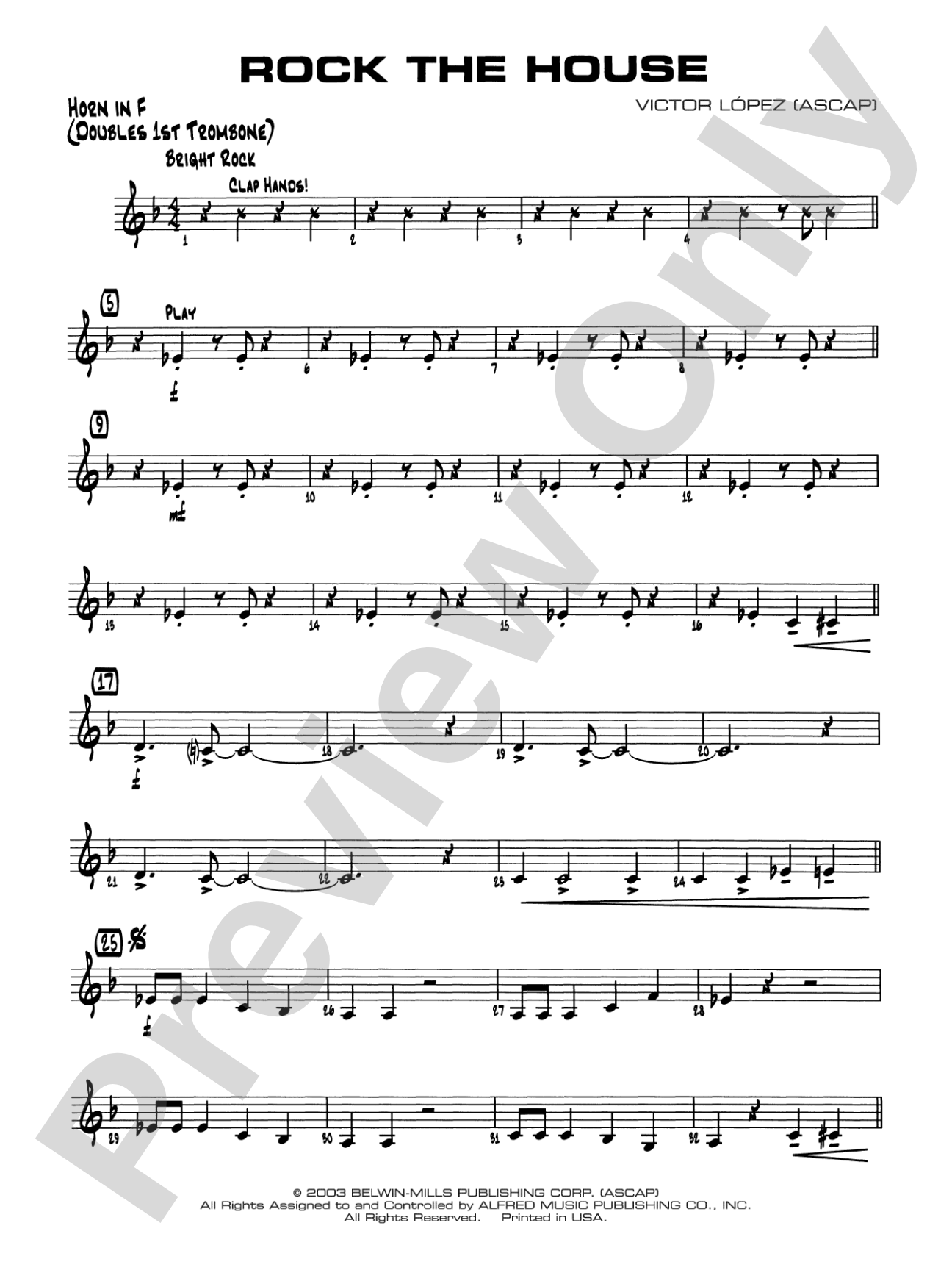 Rock the House: 1st F Horn