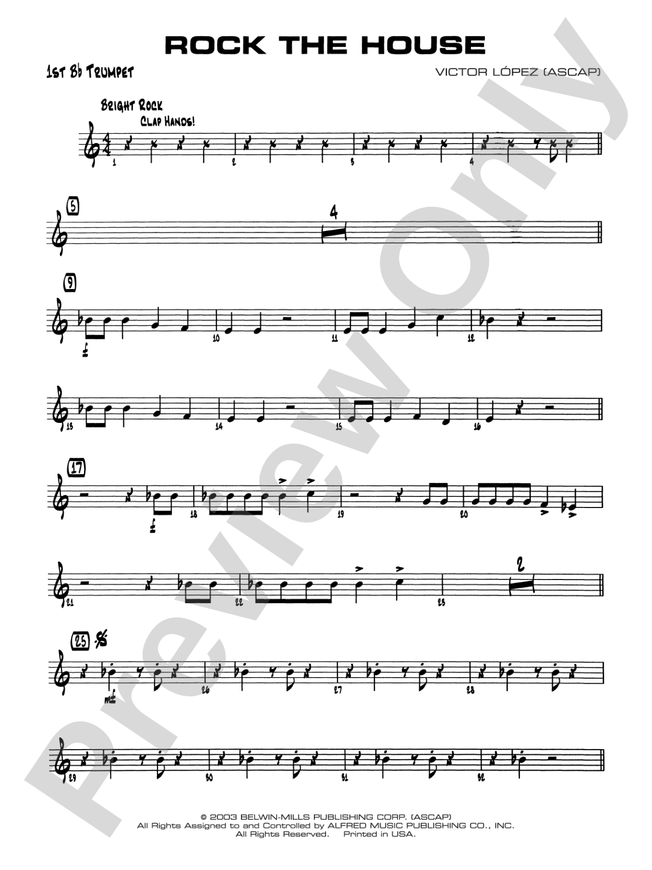 Rock the House: 1st B-flat Trumpet