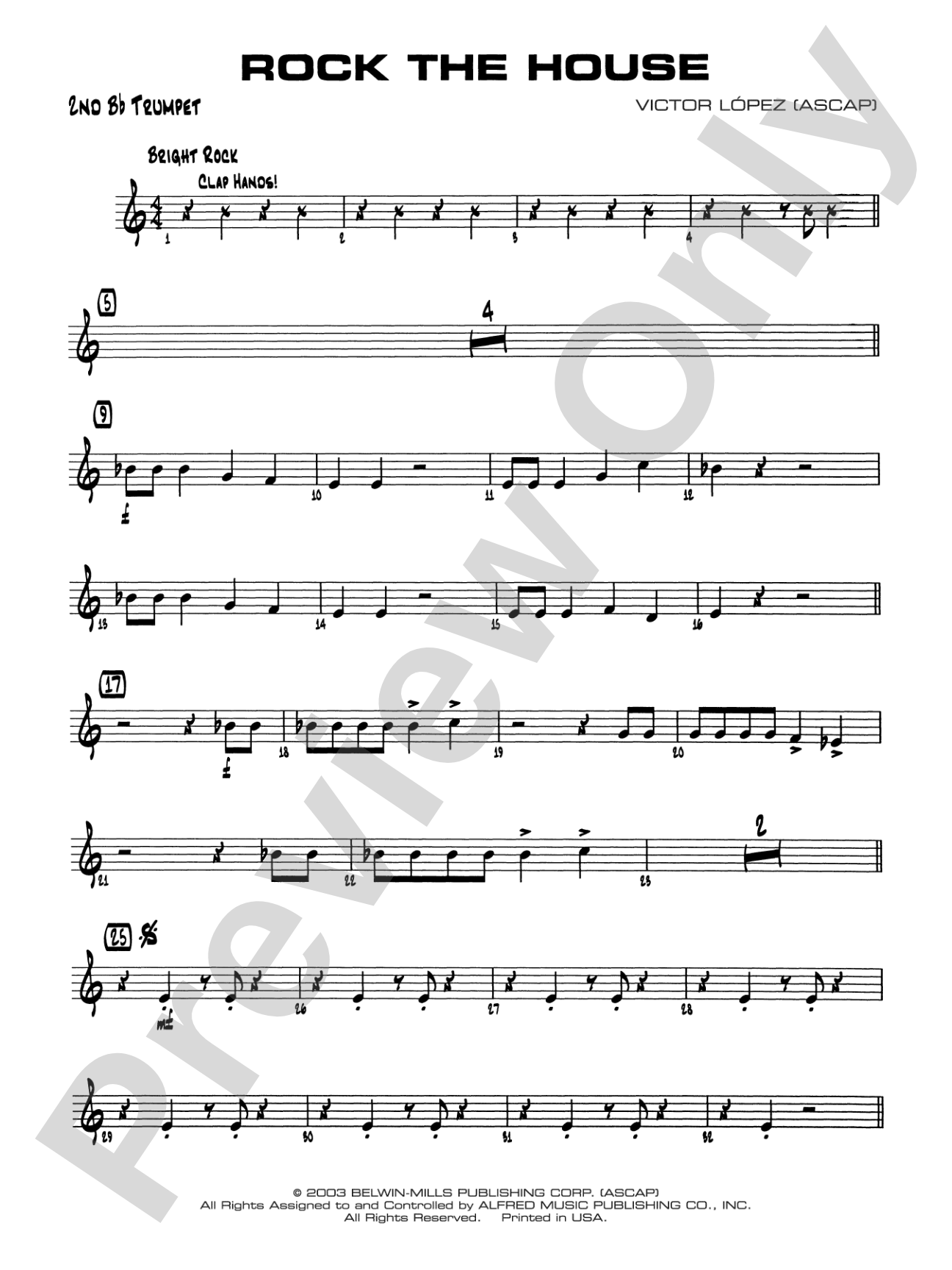 Rock the House: 2nd B-flat Trumpet