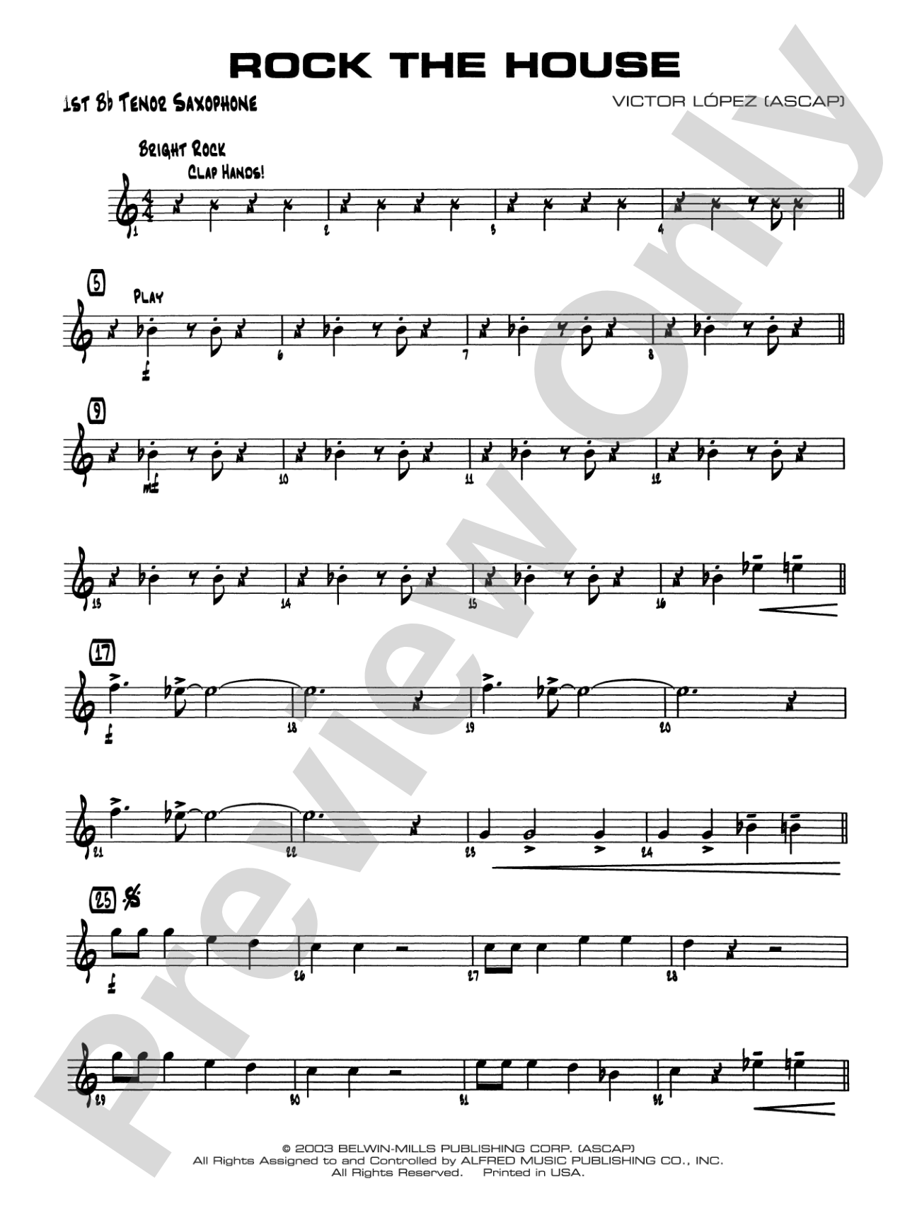 Rock the House: B-flat Tenor Saxophone