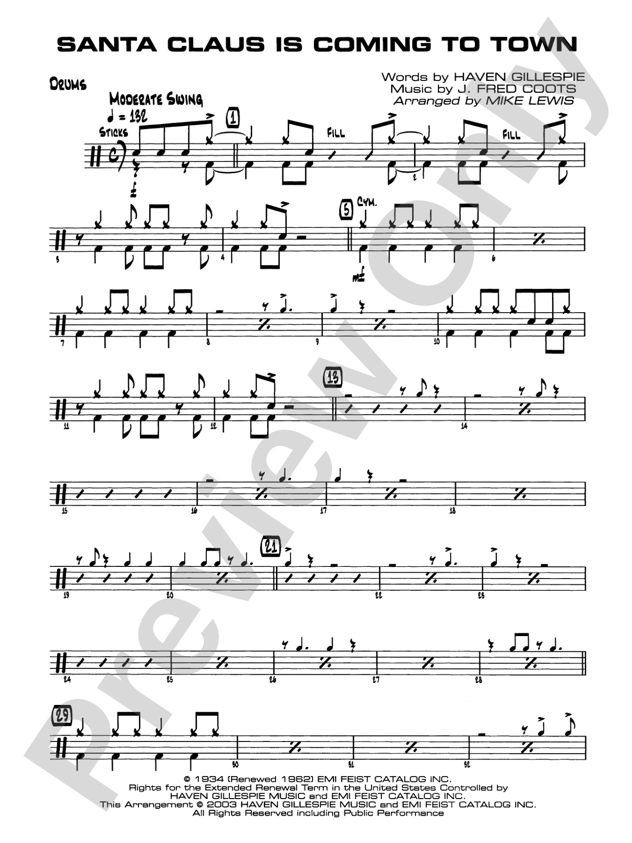 Santa Claus Is Coming to Town: Drums