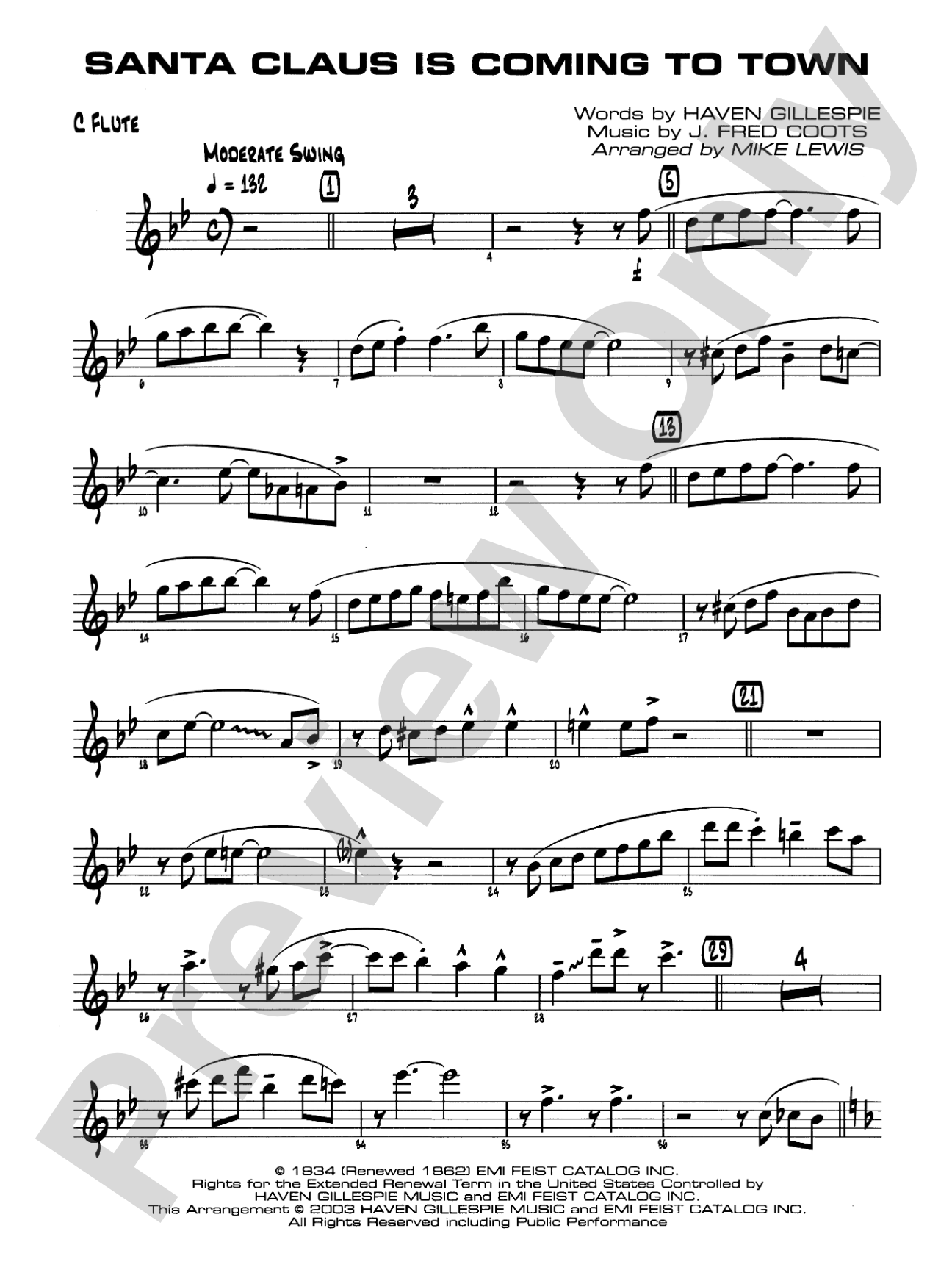 Santa Claus Is Coming to Town: Flute