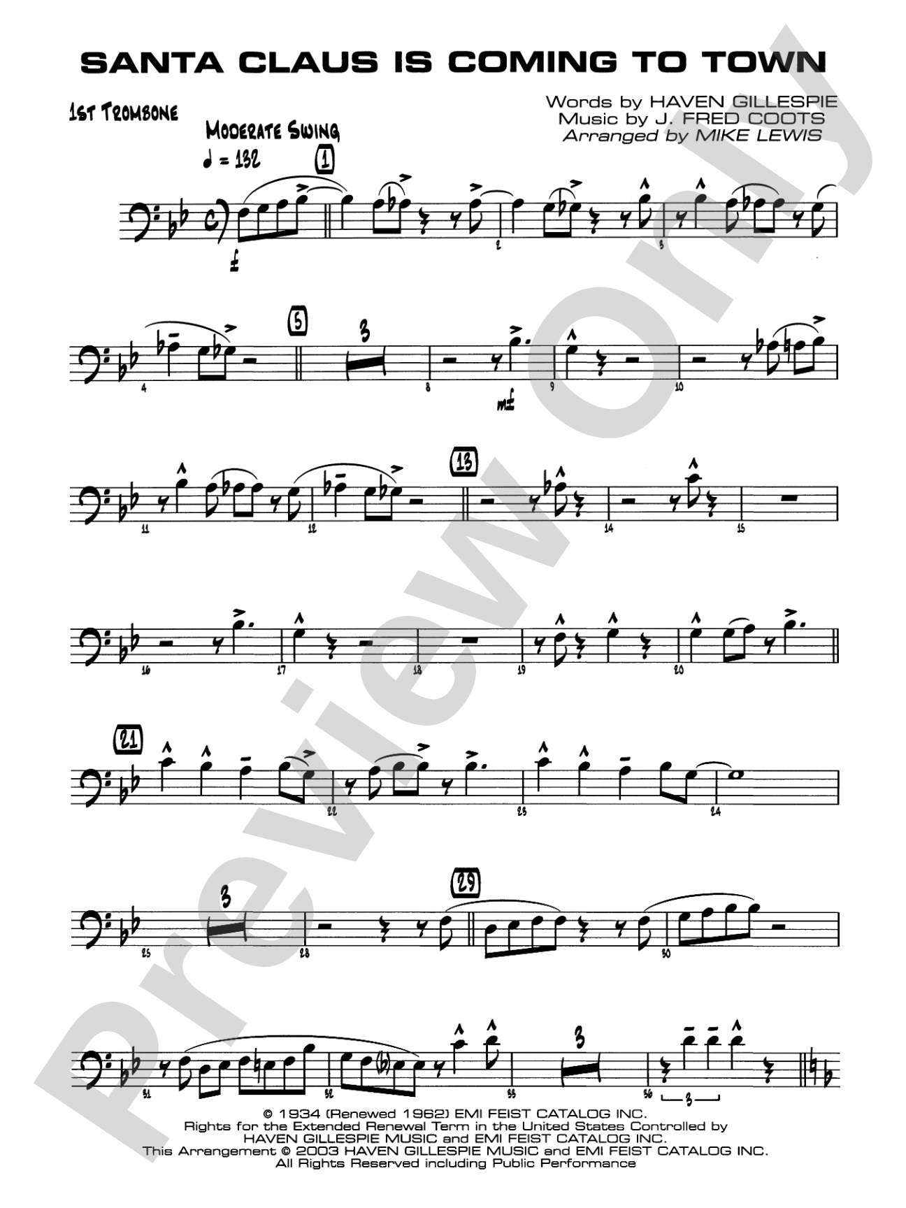 Santa Claus Is Coming to Town: 1st Trombone
