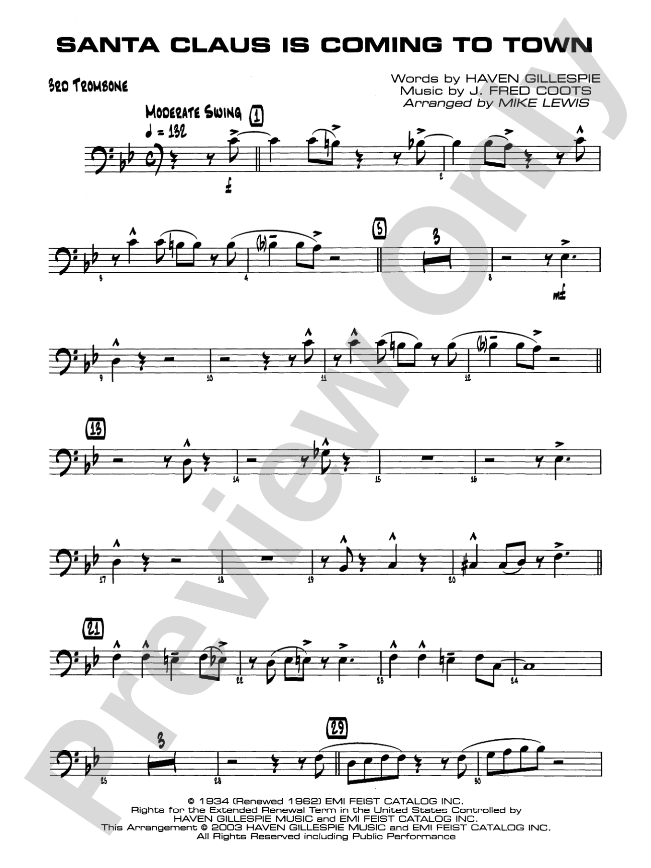 Santa Claus Is Coming to Town: 3rd Trombone